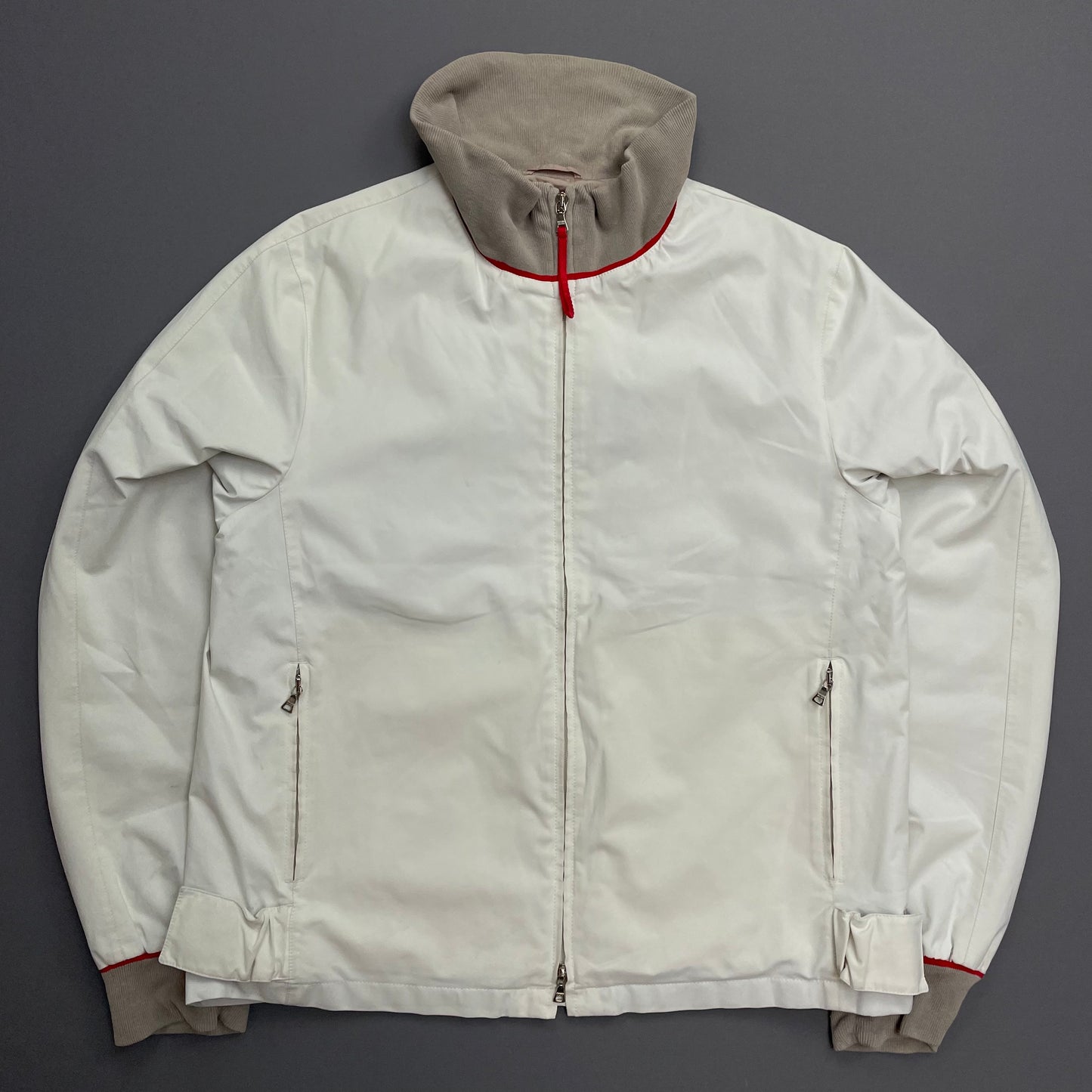 Prada Sport White & Grey 00s Goretex Harrington Jacket
