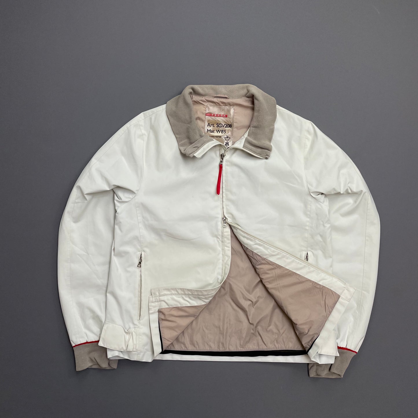 Prada Sport White & Grey 00s Goretex Harrington Jacket