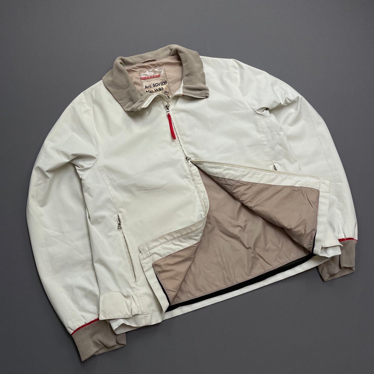 Prada Sport White & Grey 00s Goretex Harrington Jacket