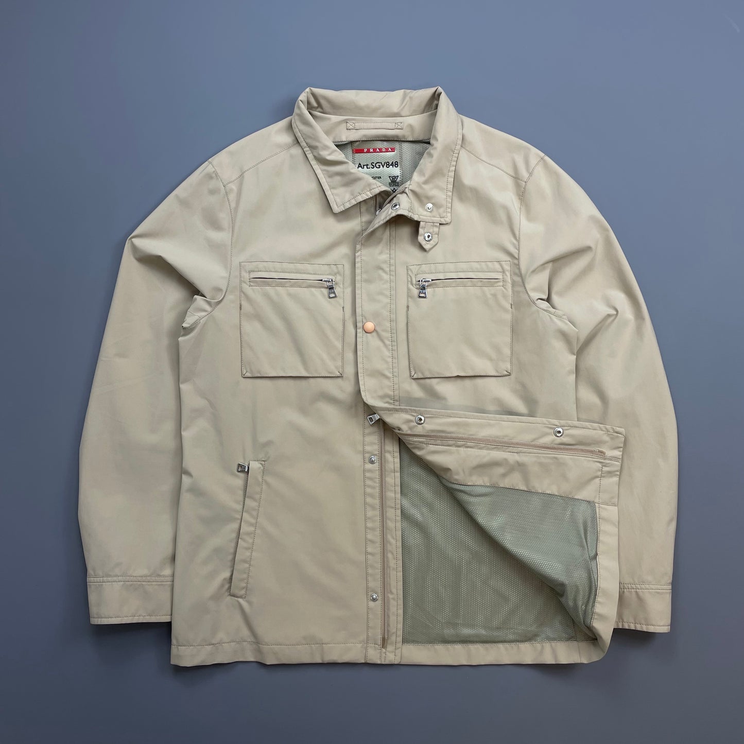Prada Sport Beige 2007 Windstopper Multi-Pocket Field Jacket
