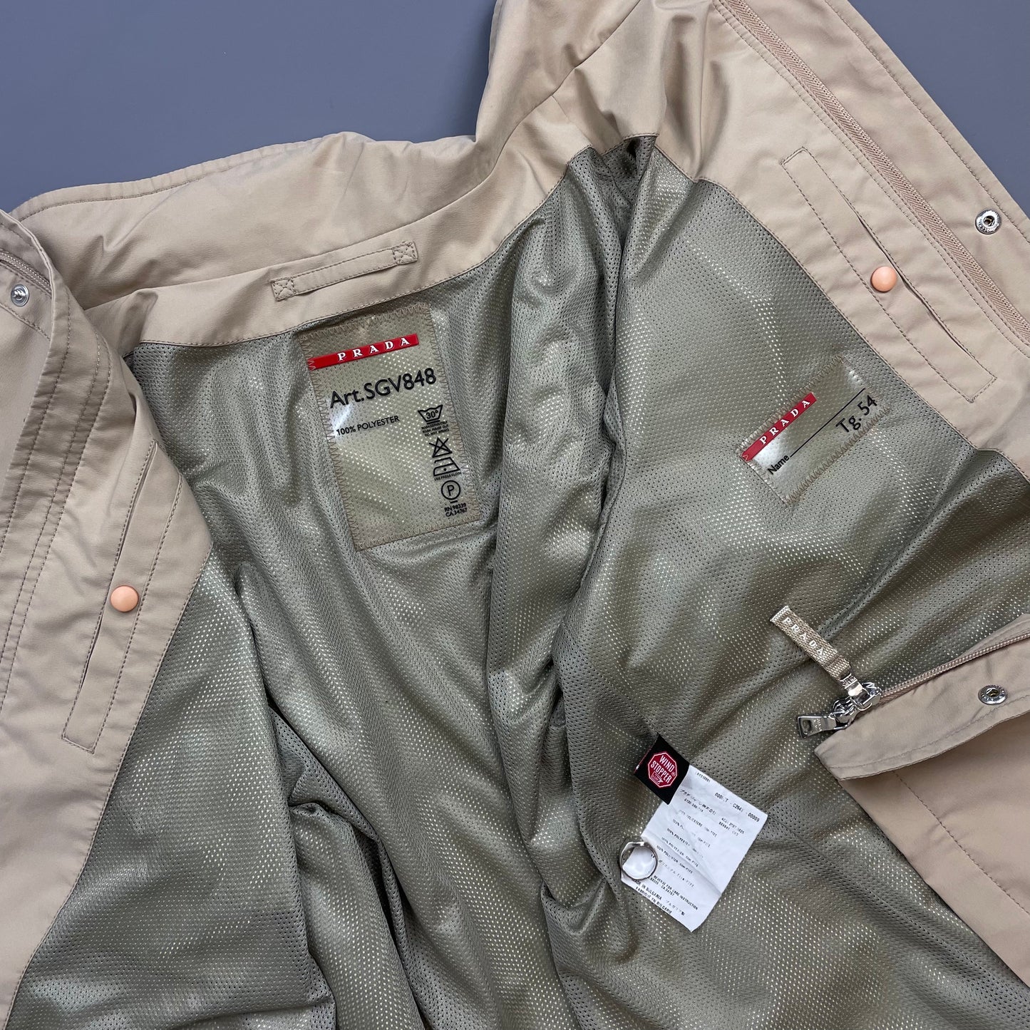 Prada Sport Beige 2007 Windstopper Multi-Pocket Field Jacket