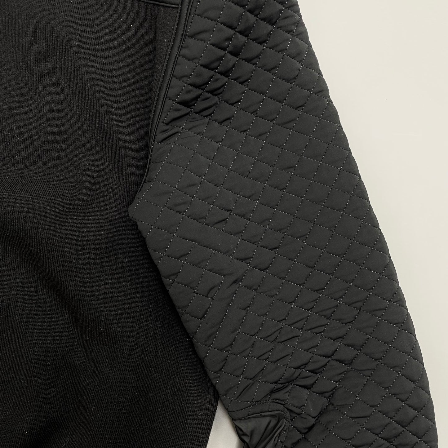 Prada Sport Black 00s Wool & Nylon Quilted Knit Hybrid Cardigan Jacket