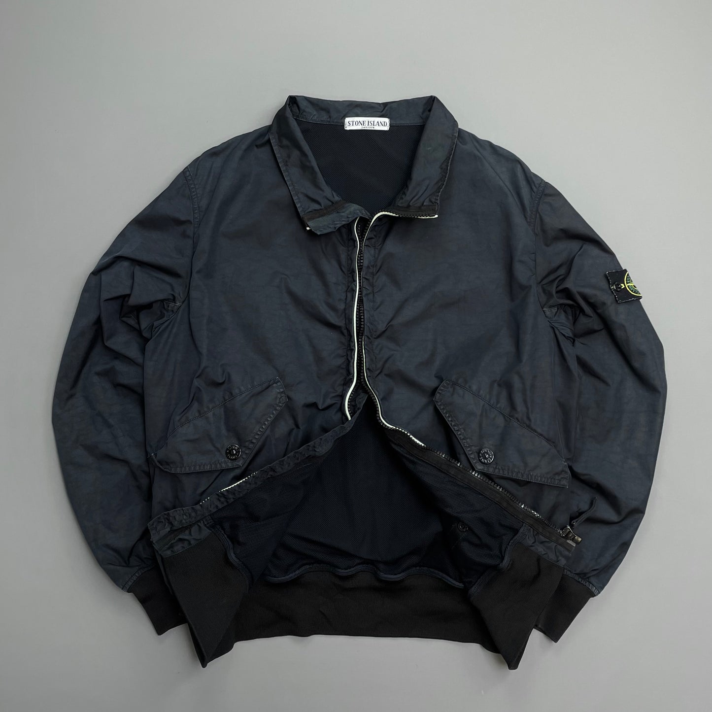 Stone Island Navy SS11 Lightweight Nylon Shell Bomber Jacket
