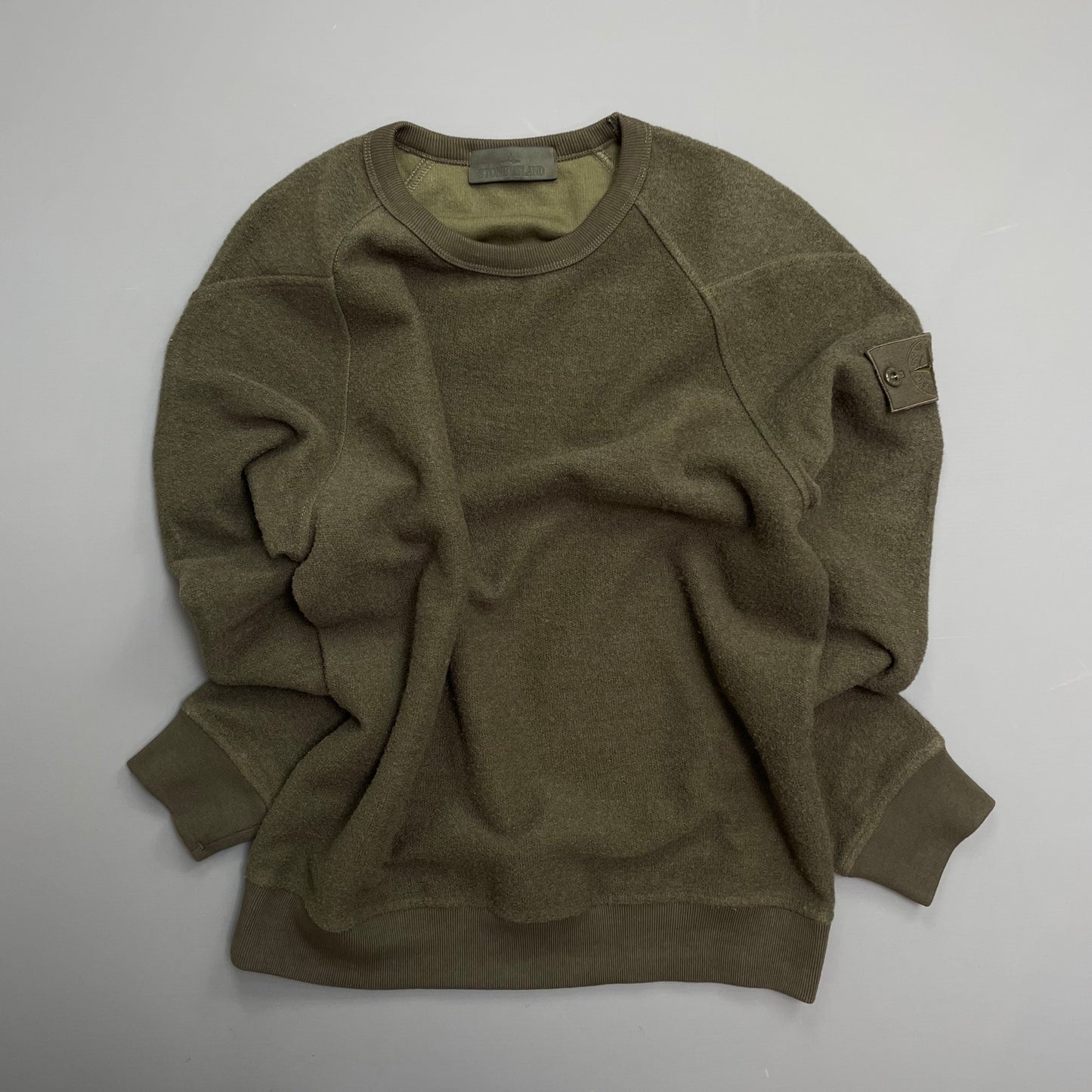 Stone Island Ghost Khaki AW20 Wool Crewneck Jumper