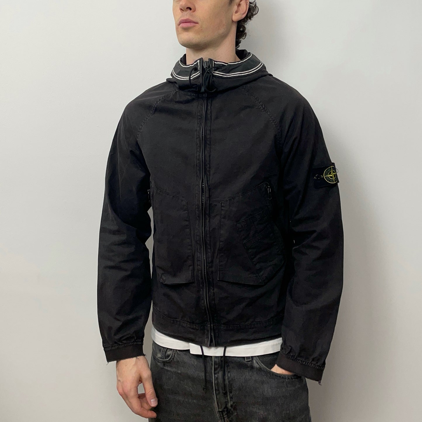 Stone Island Black SS06 Coated Cotton Hooded Jacket