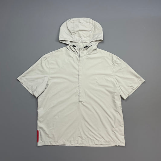 Prada Sport Grey SS99 Nylon Hooded Pullover Shirt Outerlayer