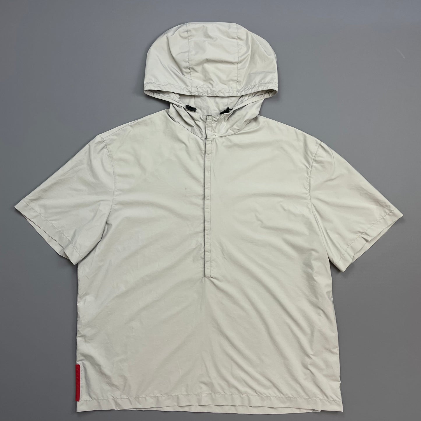 Prada Sport Grey SS99 Nylon Hooded Pullover Shirt Outerlayer