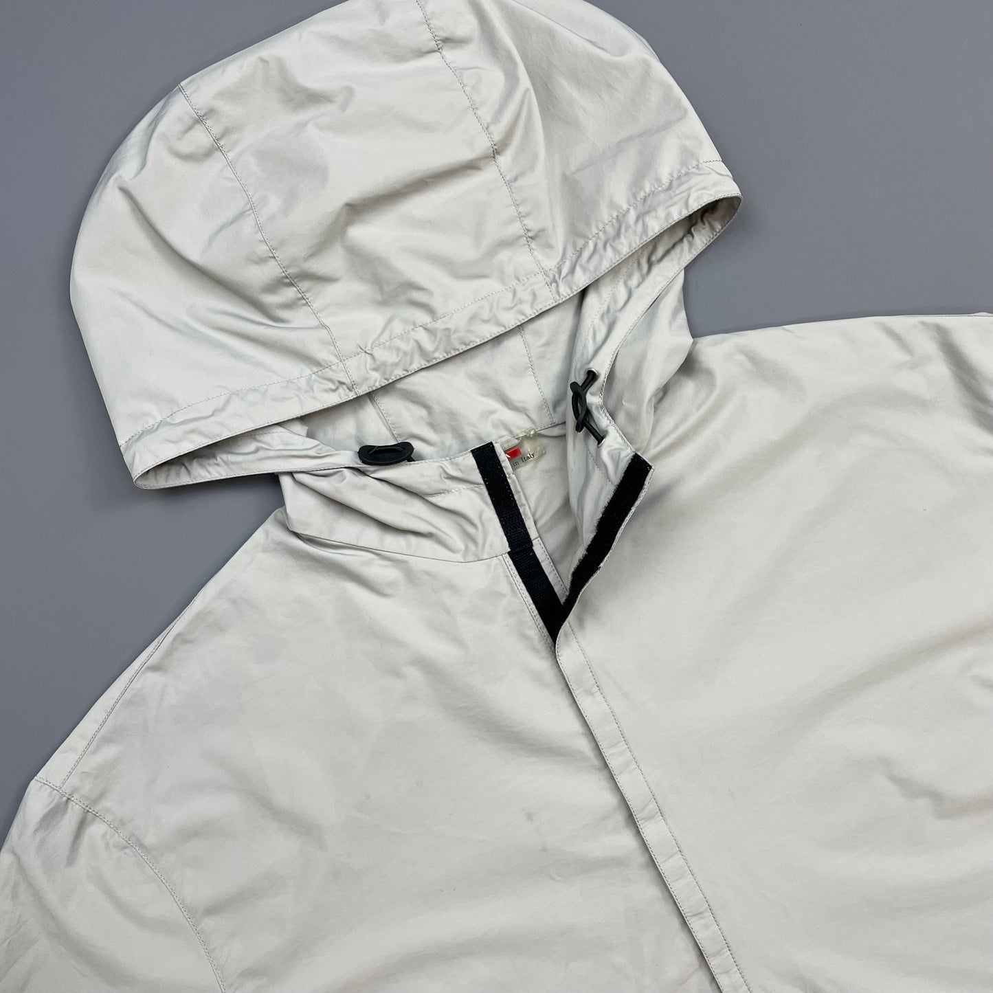 Prada Sport Grey SS99 Nylon Hooded Pullover Shirt Outerlayer