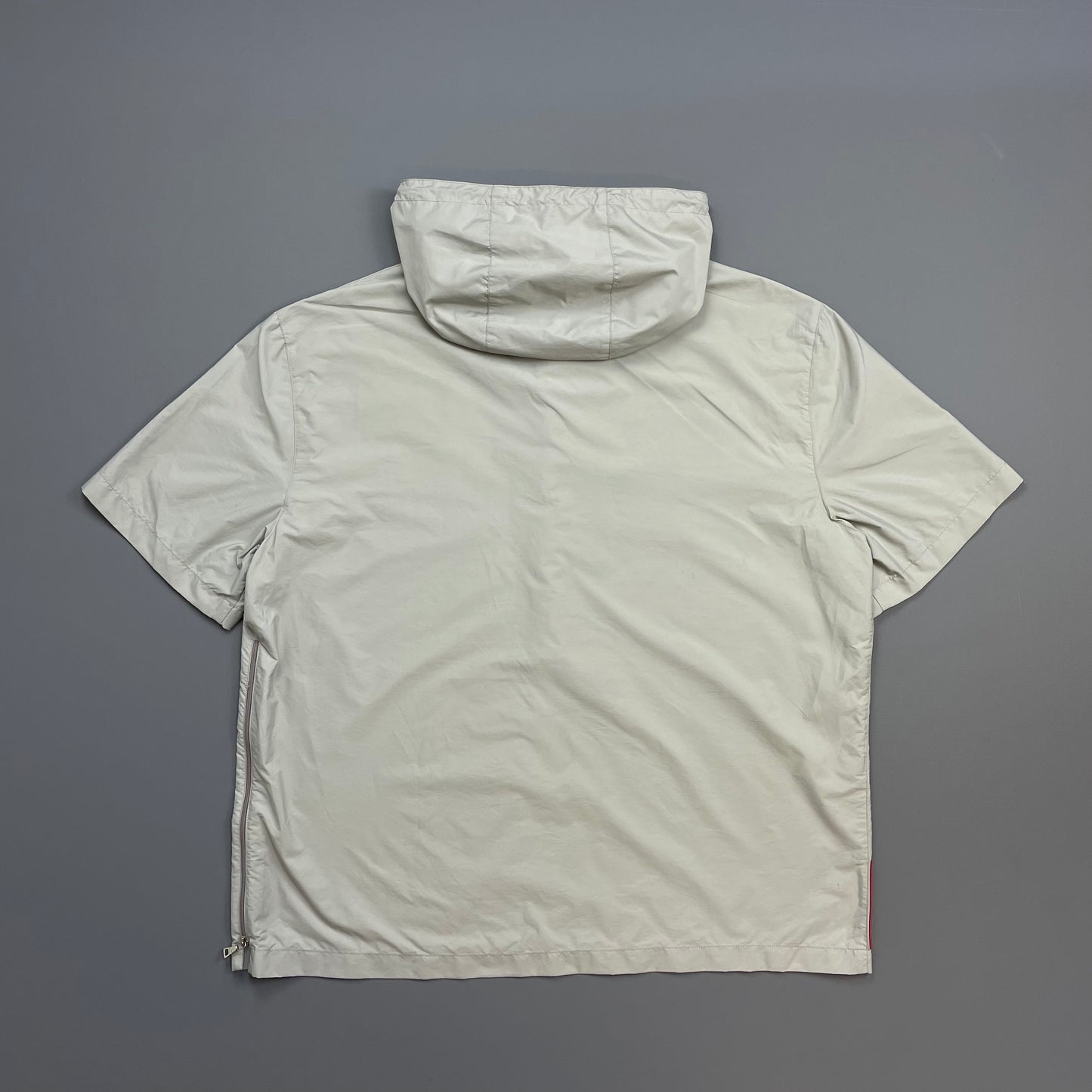 Prada Sport Grey SS99 Nylon Hooded Pullover Shirt Outerlayer