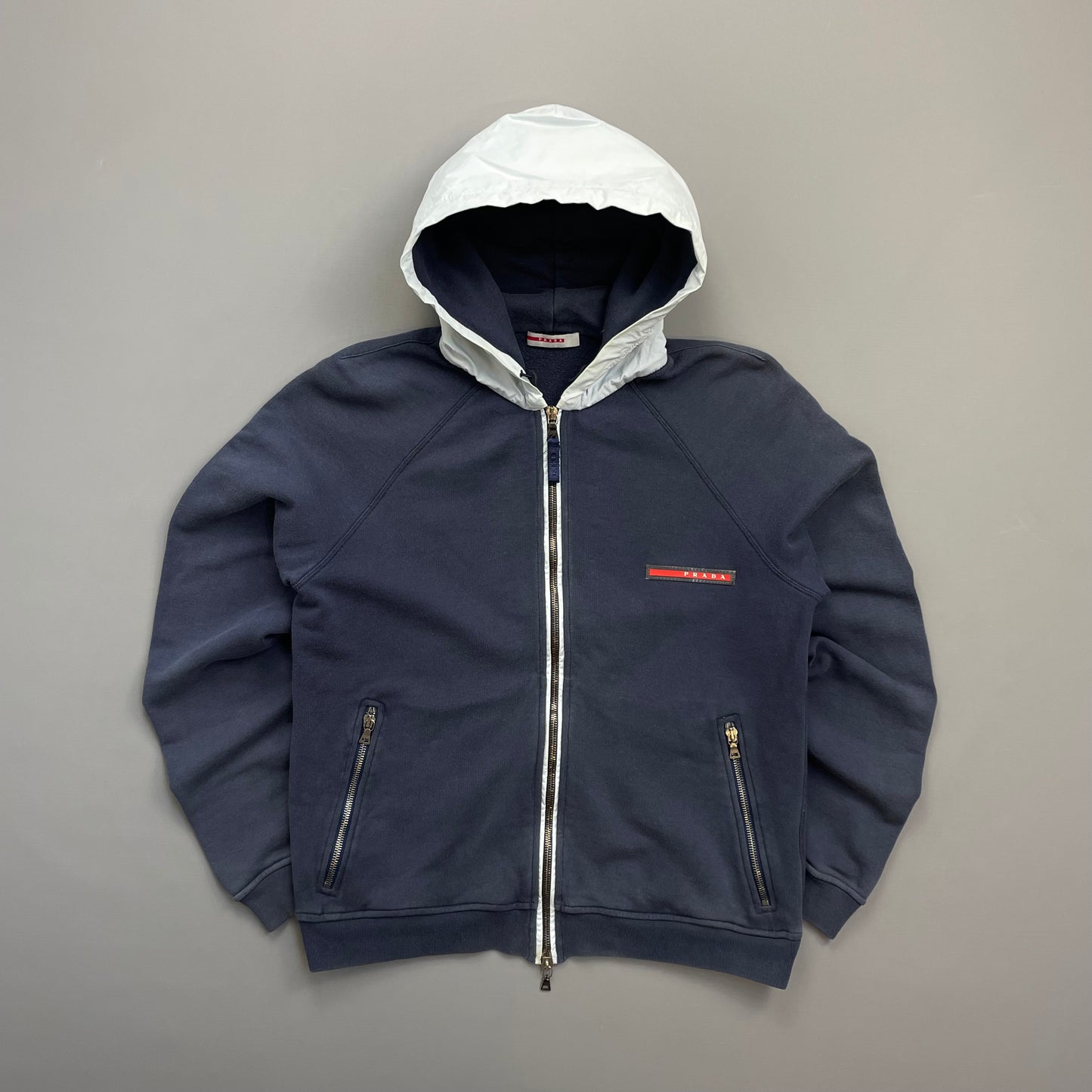 Prada Sport Navy 2006 White Cotton Hoodie