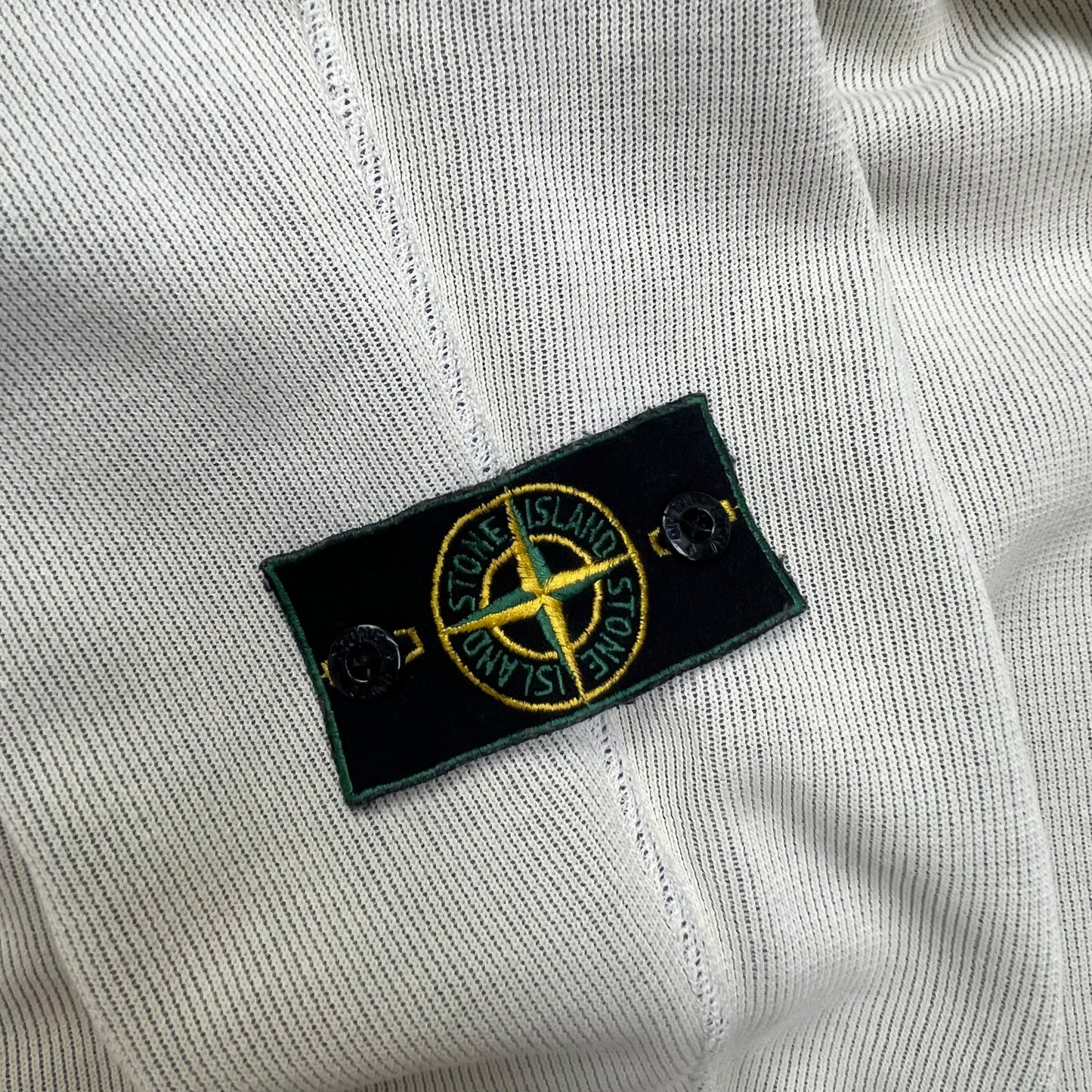 Stone Island White SS99 Fine-Rib Funnel Neck Jumper