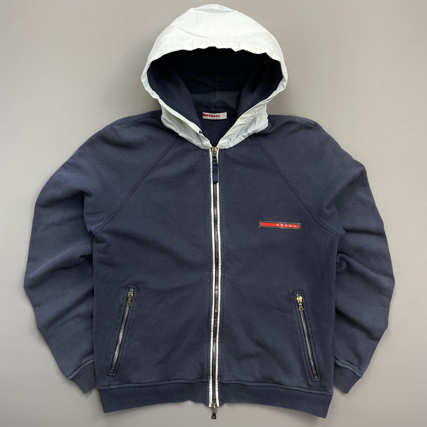 Prada Sport Navy 2006 White Cotton Hoodie