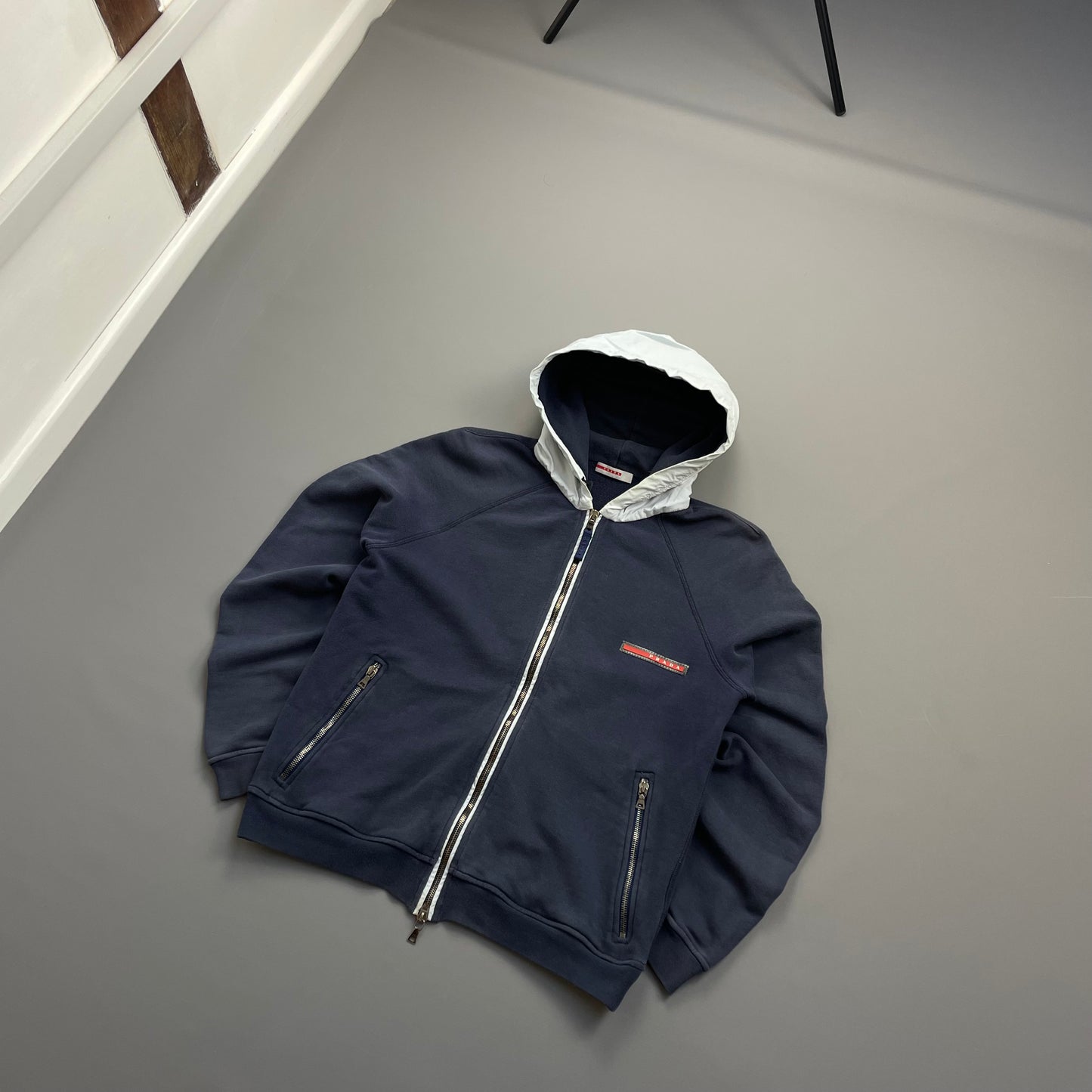 Prada Sport Navy 2006 White Cotton Hoodie