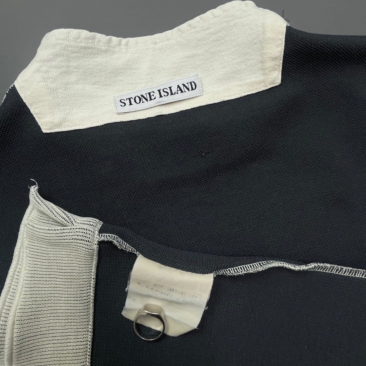 Stone Island White SS99 Fine-Rib Funnel Neck Jumper