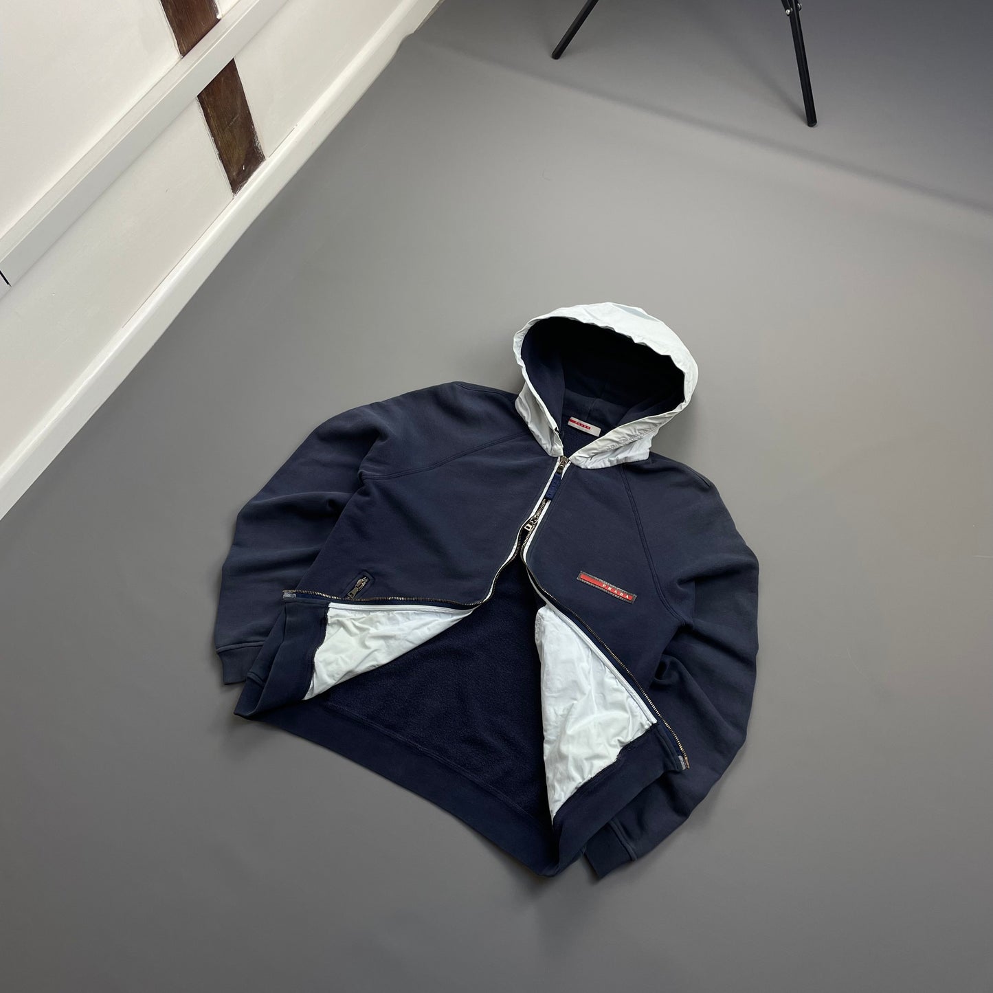 Prada Sport Navy 2006 White Cotton Hoodie