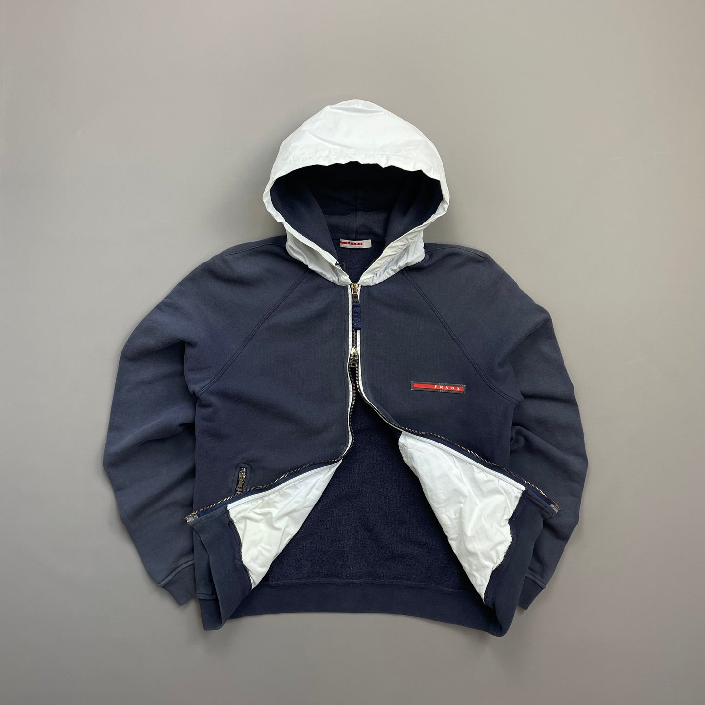 Prada Sport Navy 2006 White Cotton Hoodie