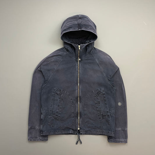 Stone Island Denims SS06 Navy Cotton Hooded Windbreaker Emblem Jacket