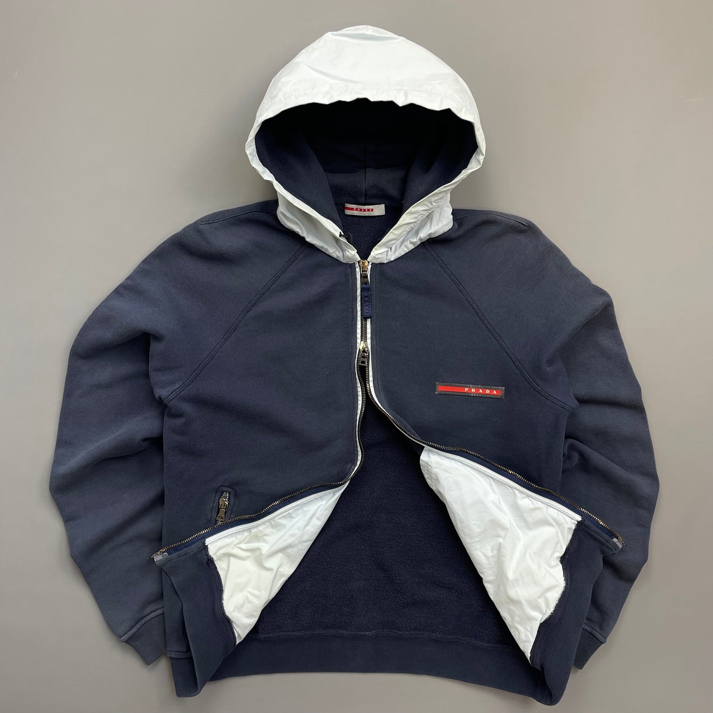Prada Sport Navy 2006 White Cotton Hoodie