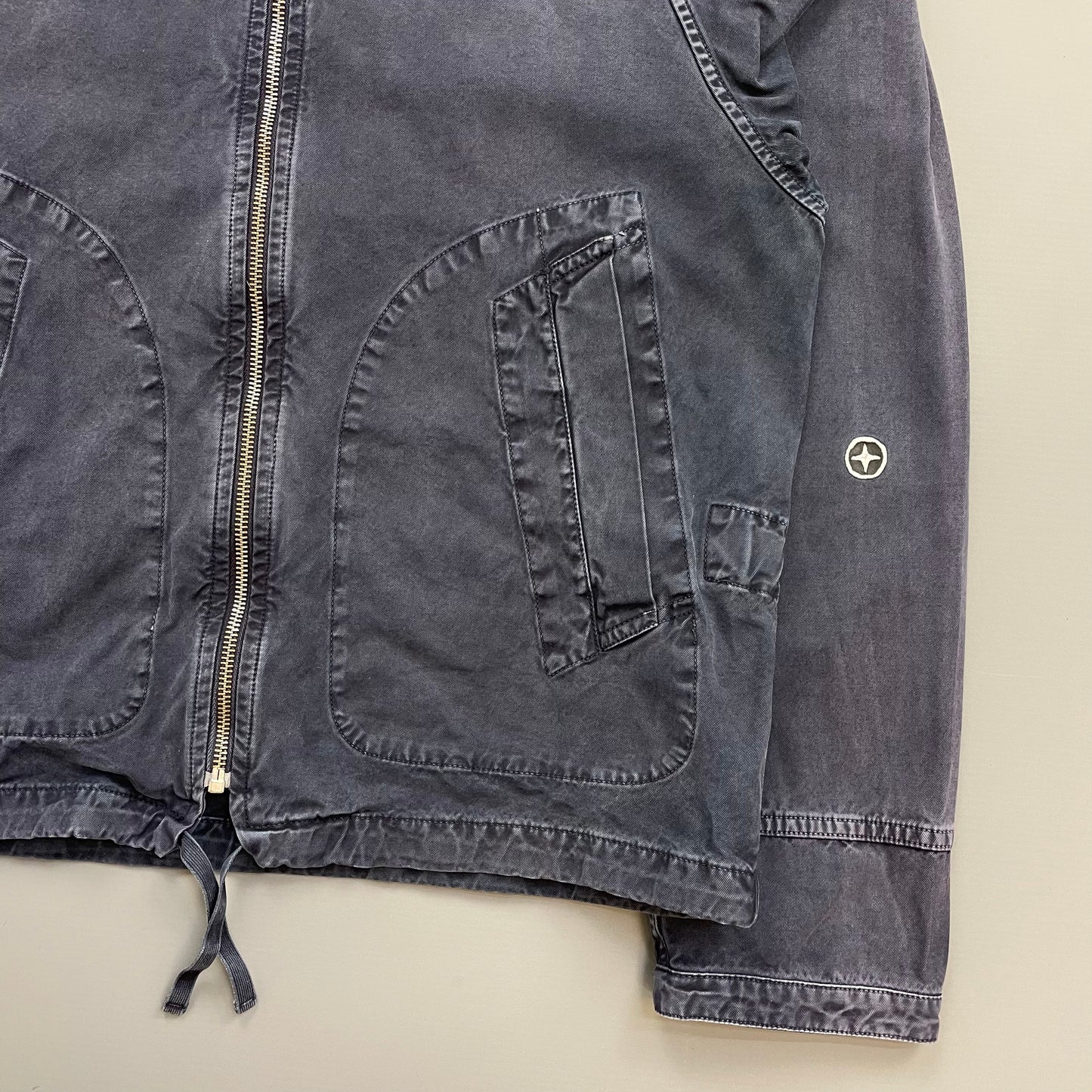 Stone Island Denims SS06 Navy Cotton Hooded Windbreaker Emblem Jacket