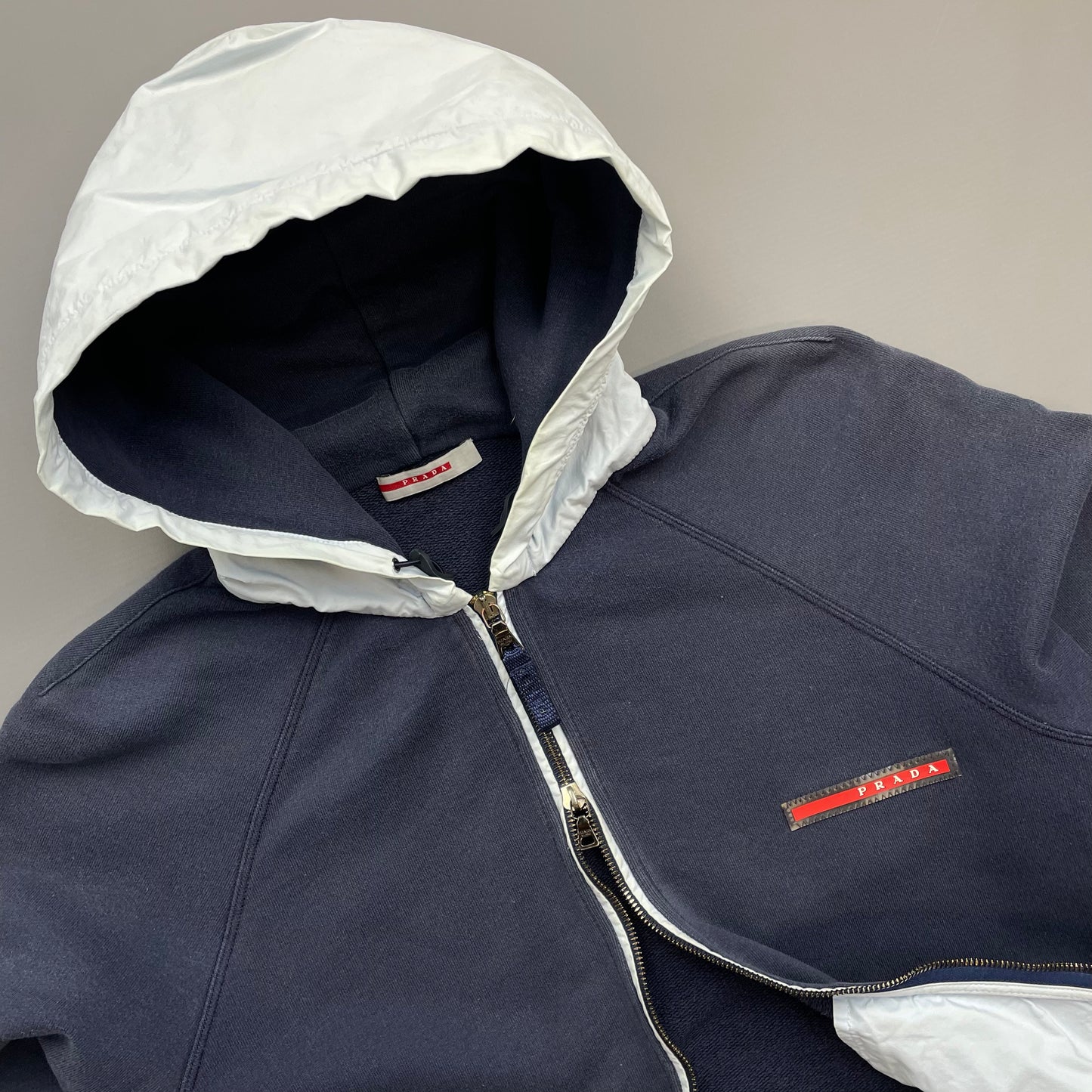 Prada Sport Navy 2006 White Cotton Hoodie