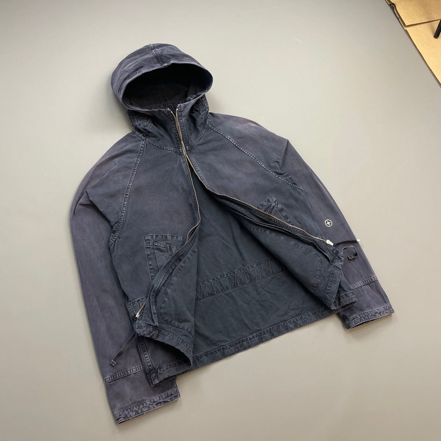 Stone Island Denims SS06 Navy Cotton Hooded Windbreaker Emblem Jacket