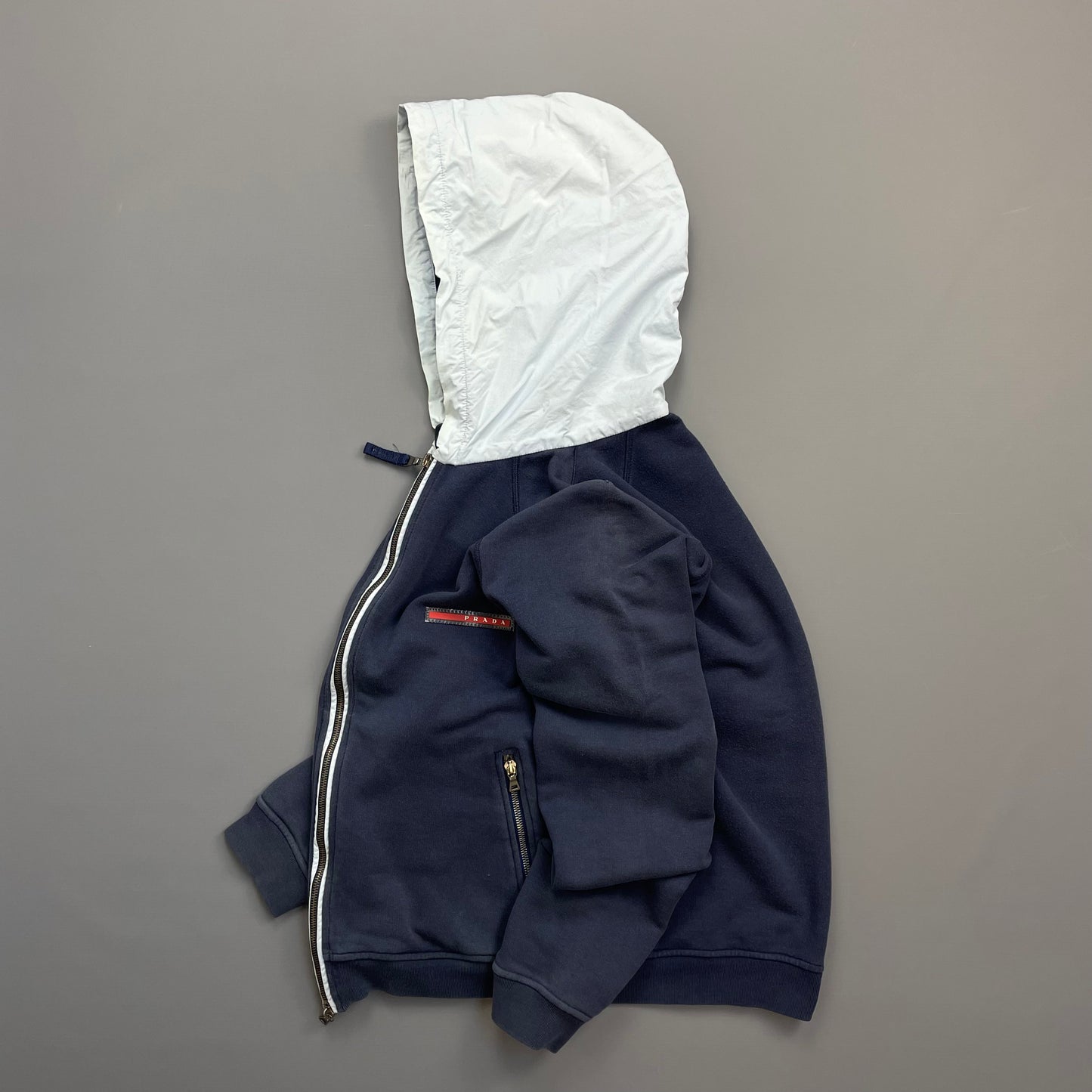 Prada Sport Navy 2006 White Cotton Hoodie