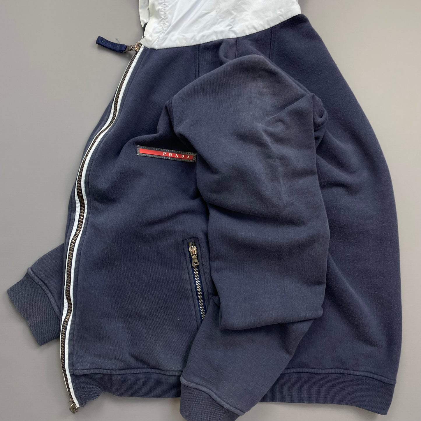 Prada Sport Navy 2006 White Cotton Hoodie