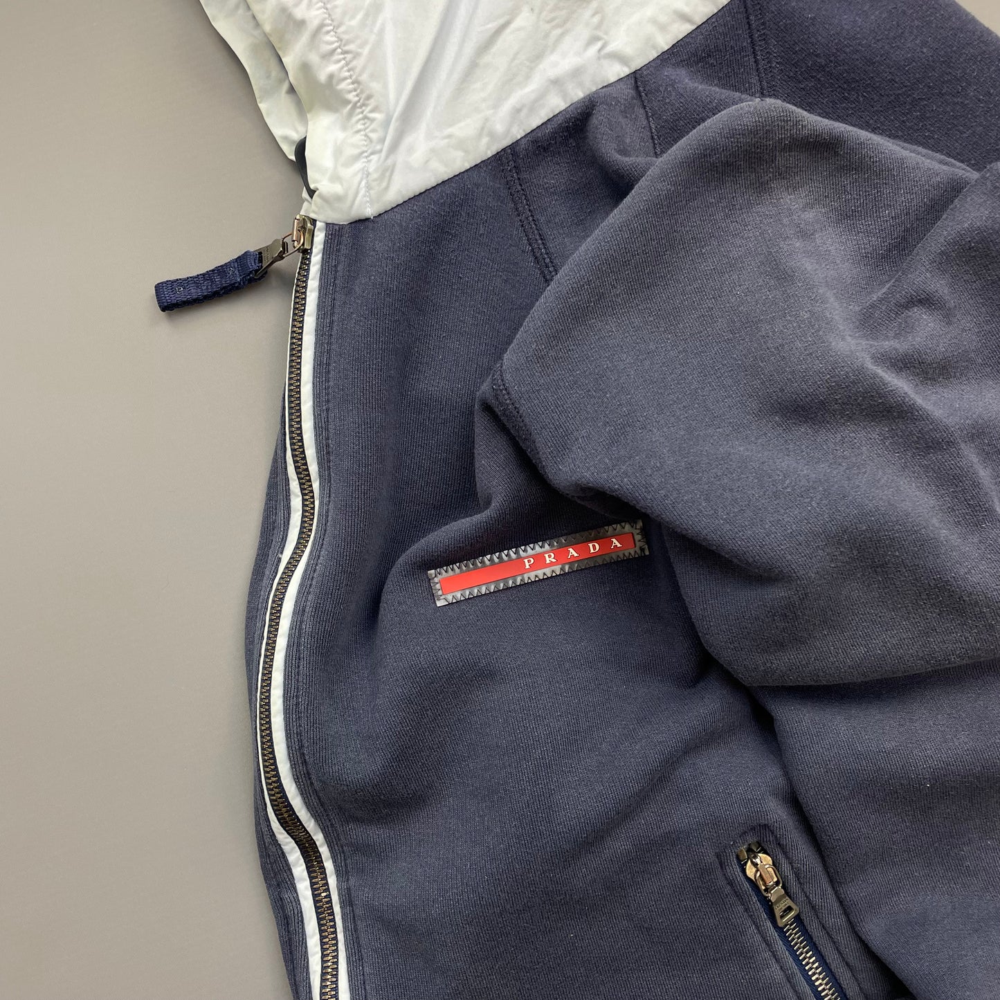 Prada Sport Navy 2006 White Cotton Hoodie