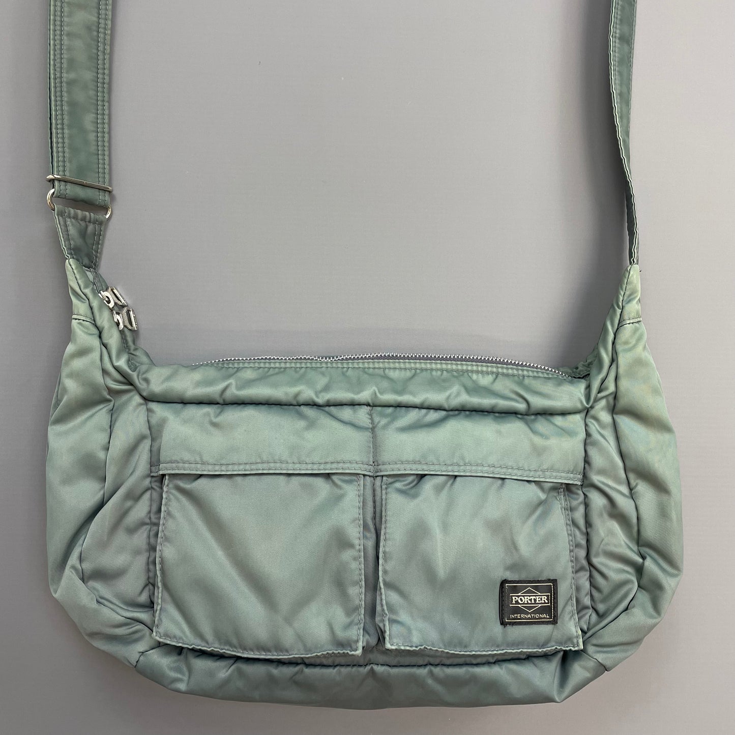 Porter International Teal Blue/Green Nylon Crossbody Shoulder Bag
