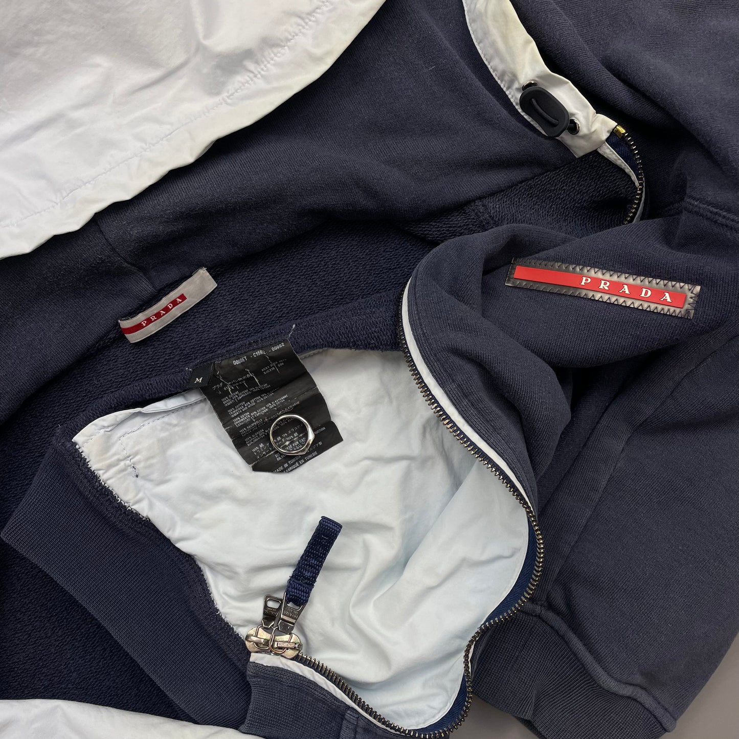 Prada Sport Navy 2006 White Cotton Hoodie