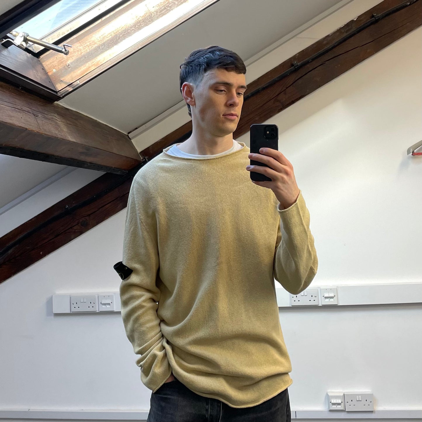 Stone Island Camel AW03 Lightweight Knit Jumper
