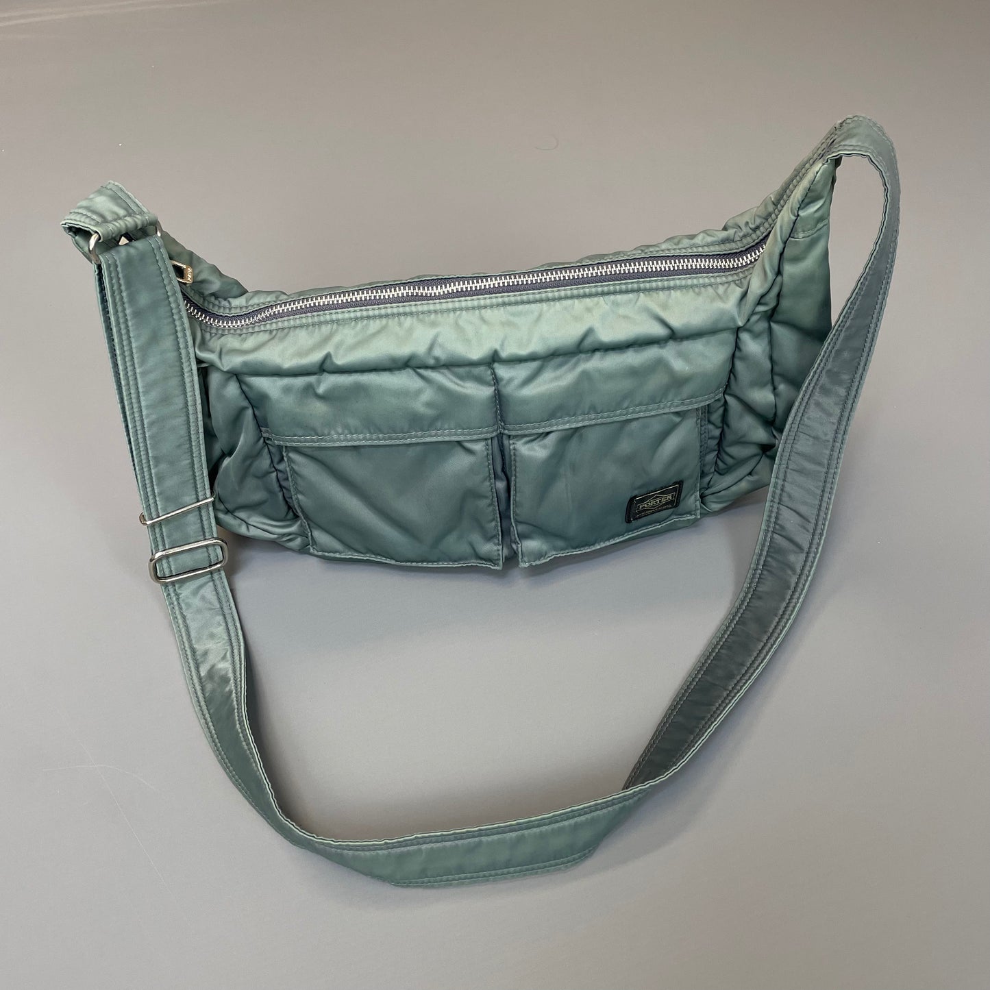 Porter International Teal Blue/Green Nylon Crossbody Shoulder Bag