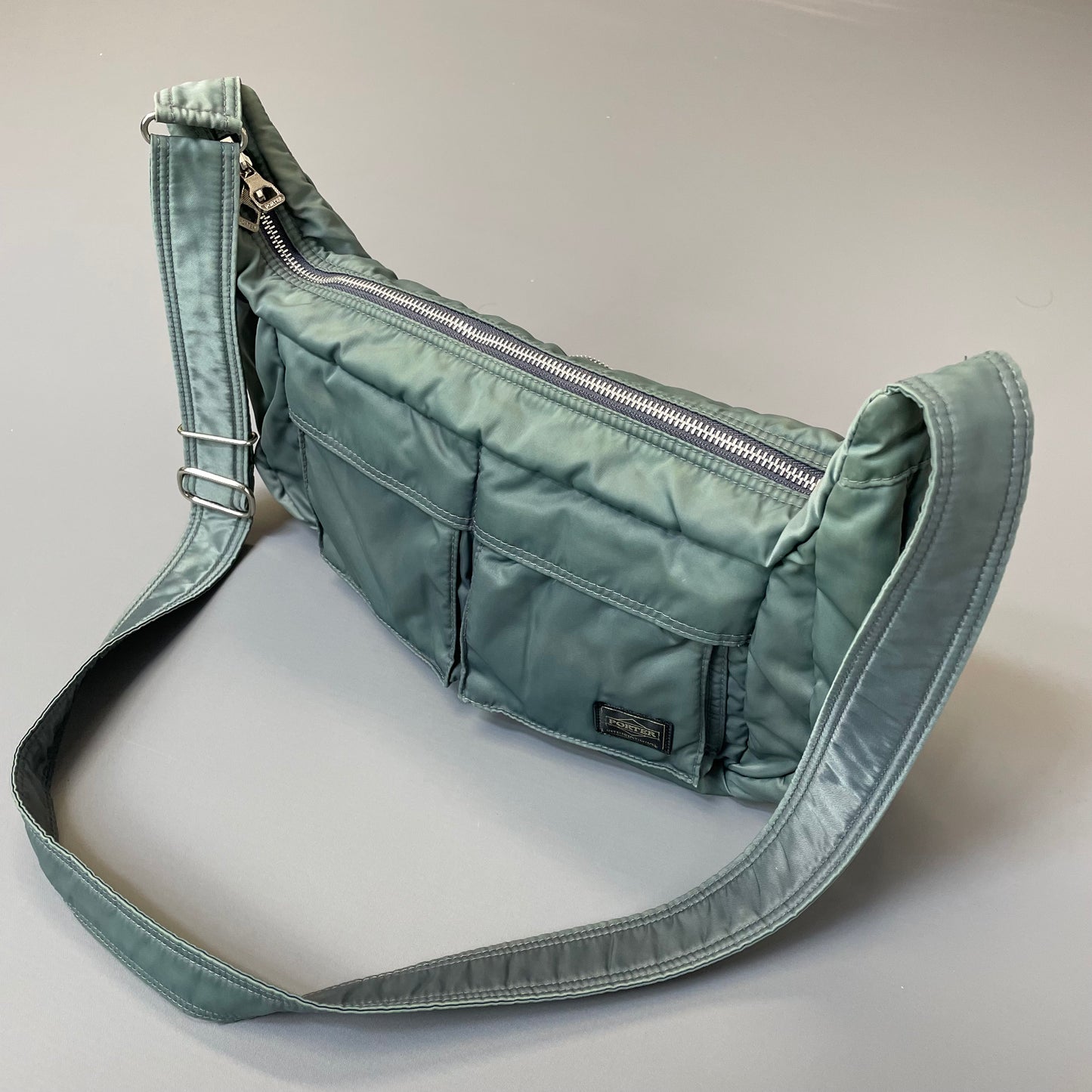 Porter International Teal Blue/Green Nylon Crossbody Shoulder Bag