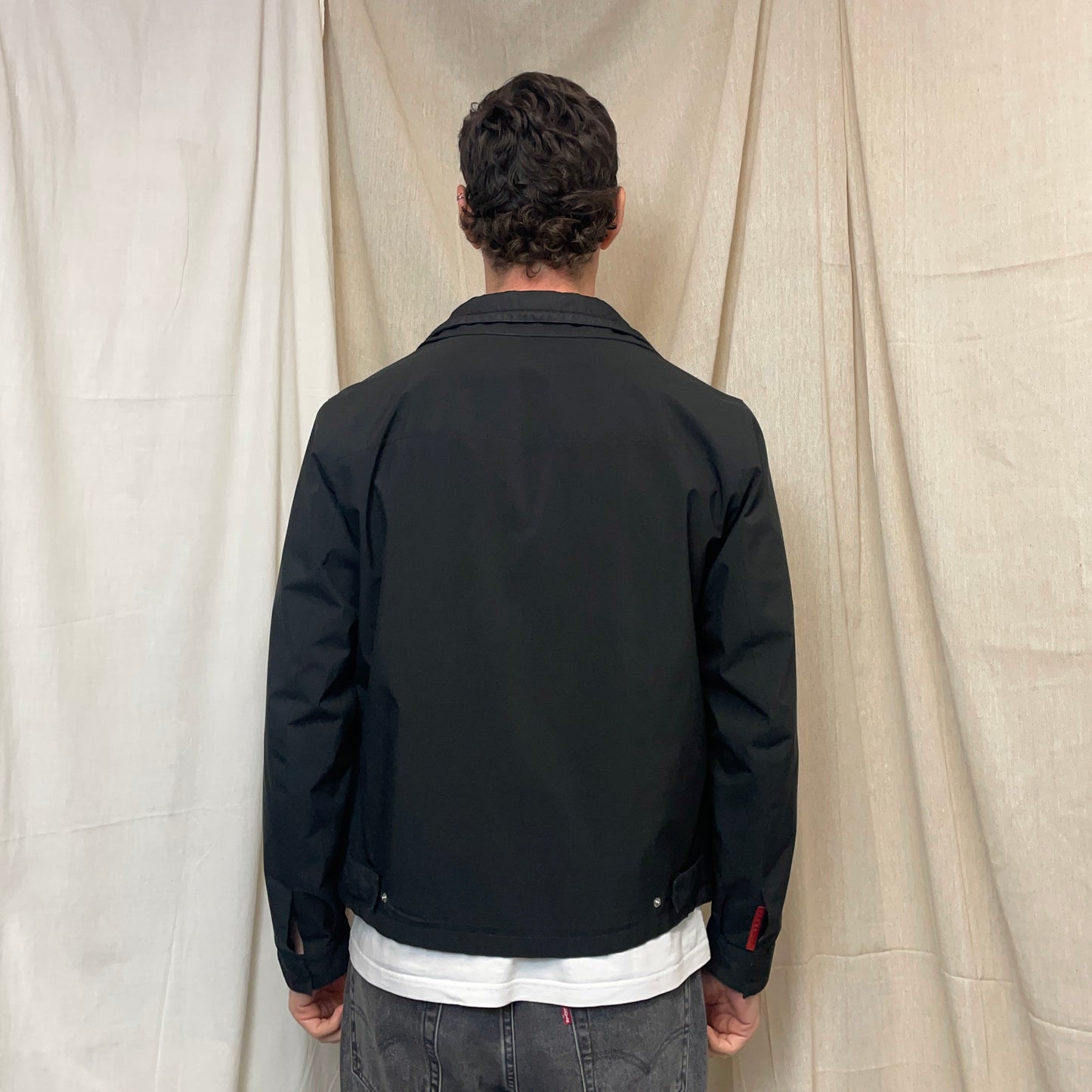 Prada Sport Black 2009 Windstopper Dual Nylon Layer Harrington Jacket