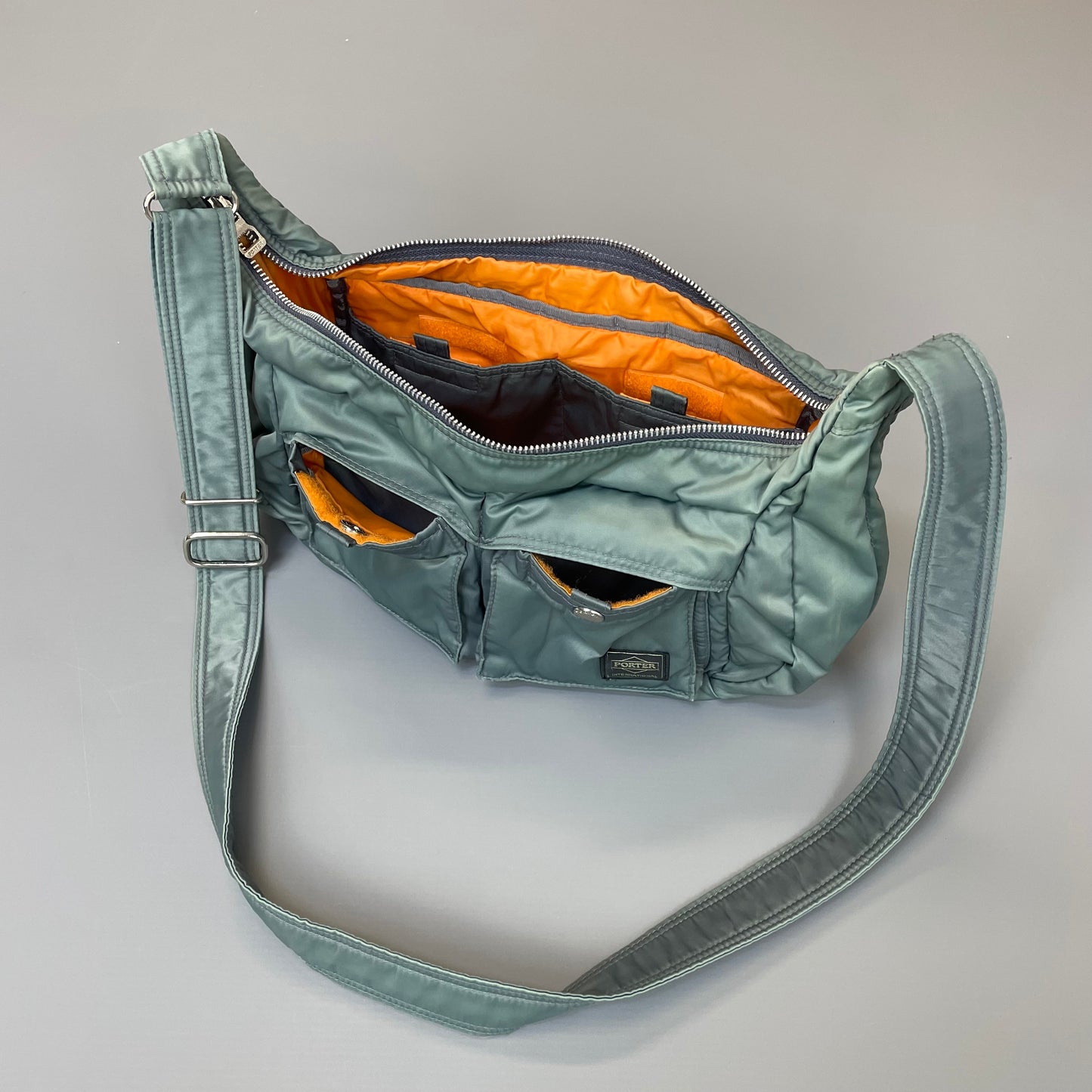 Porter International Teal Blue/Green Nylon Crossbody Shoulder Bag