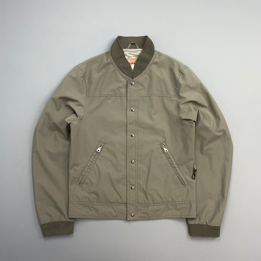 Prada Sport Grey Brown 00s Goretex Lightweight Button-Through Bomber Jacket