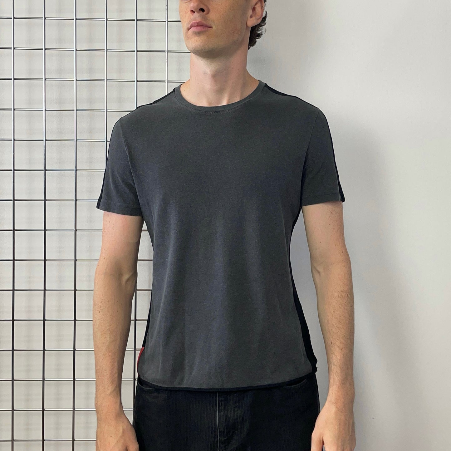 Prada Sport Grey & Black 2006 Panelled Athletic T-Shirt