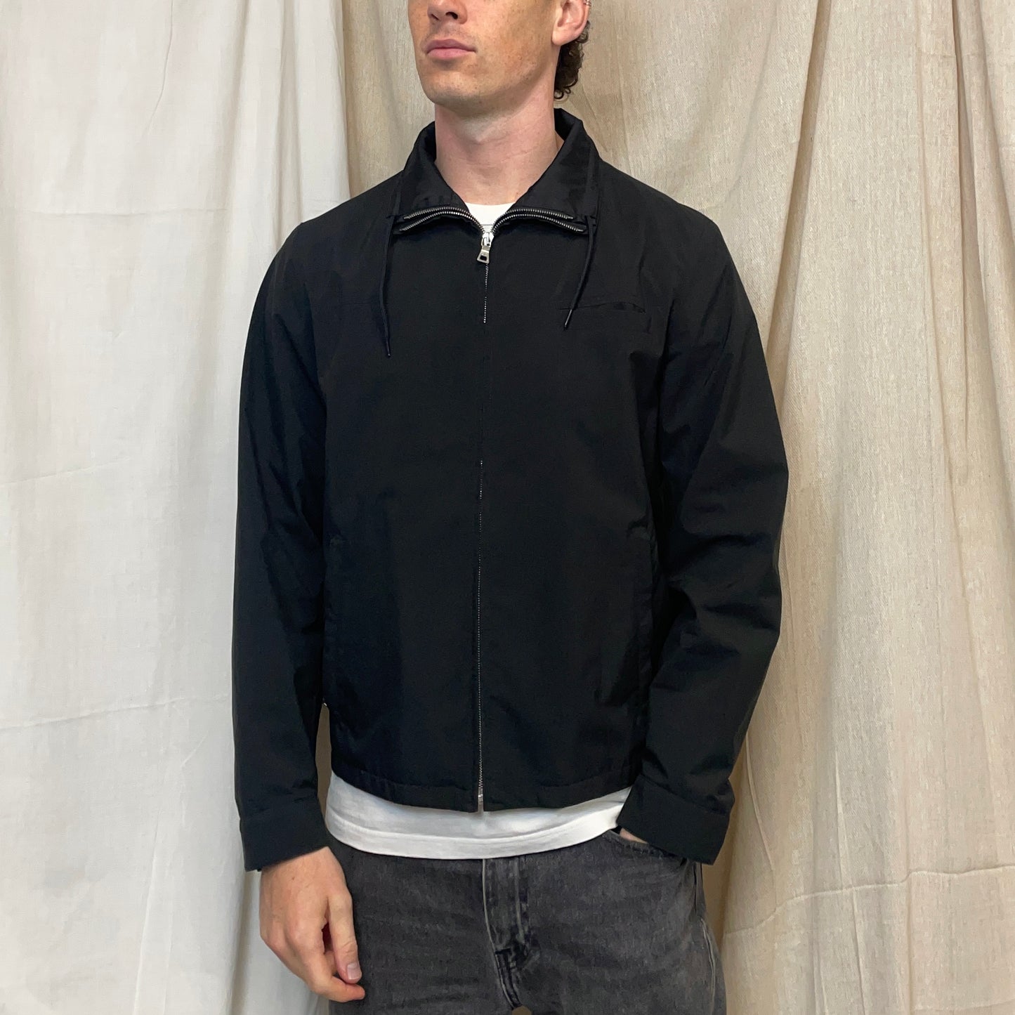 Prada Sport Black 2009 Windstopper Dual Nylon Layer Harrington Jacket