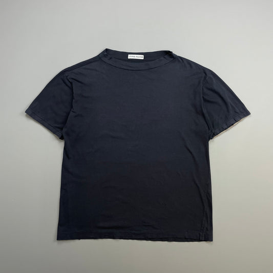 Stone Island Navy 80s Cotton Boat Neck Tee