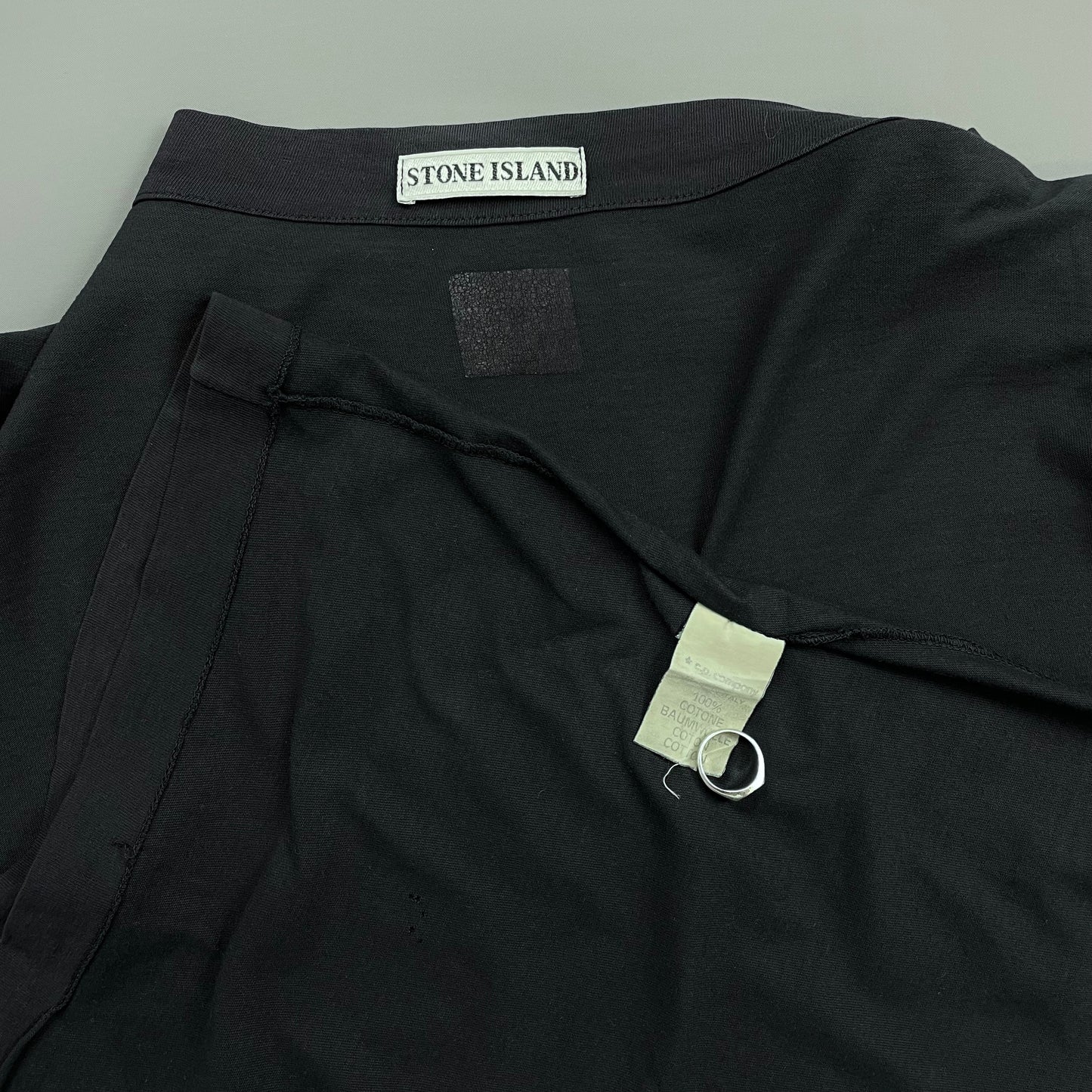 Stone Island Navy 80s Cotton Boat Neck Tee
