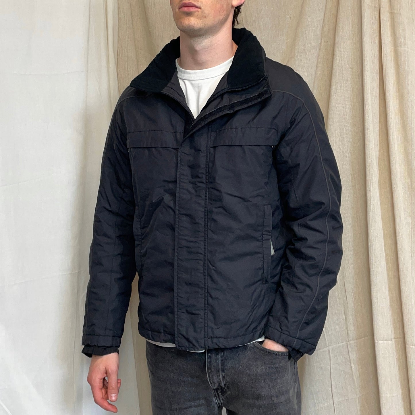 Prada Sport Black 00s Goretex Technical Fleece Lined Detachable Hood Ski Jacket