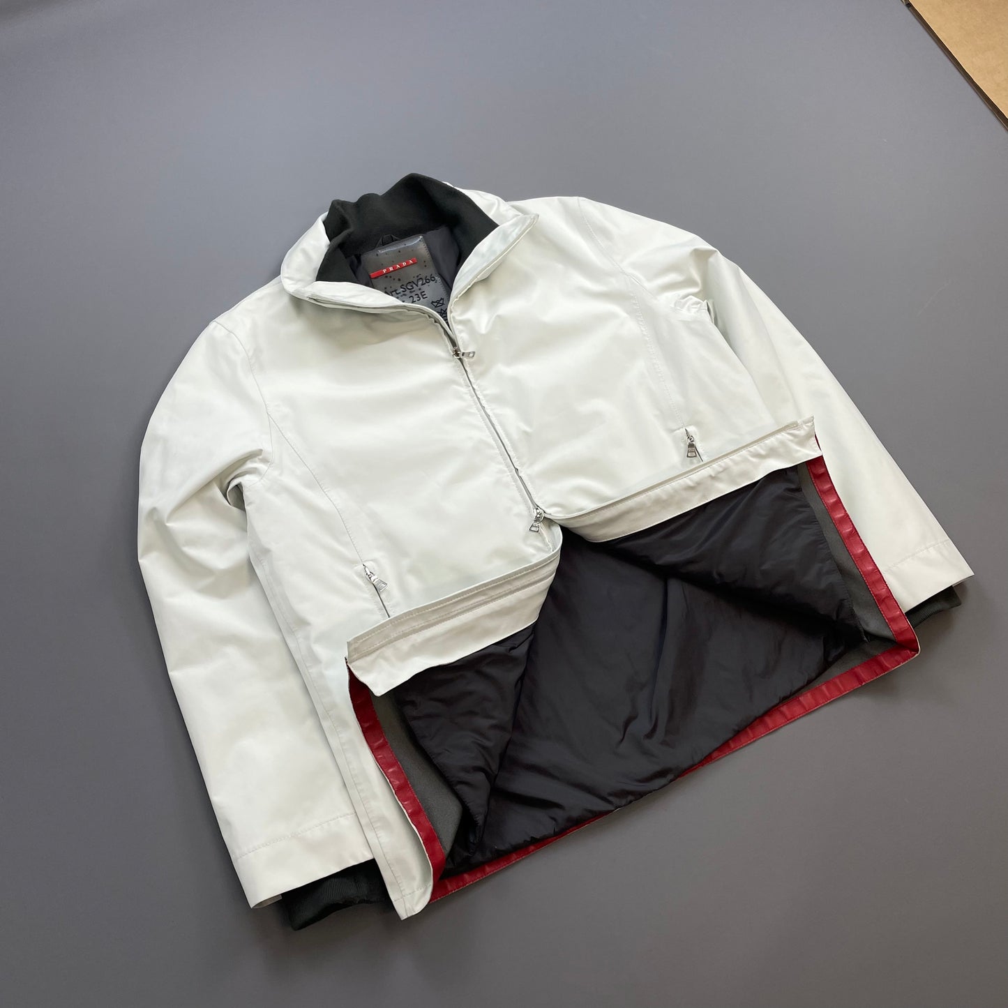 Prada Sport White 00s Goretex 3-in-1 Nylon Padded Bomber Liner & Trench Overcoat