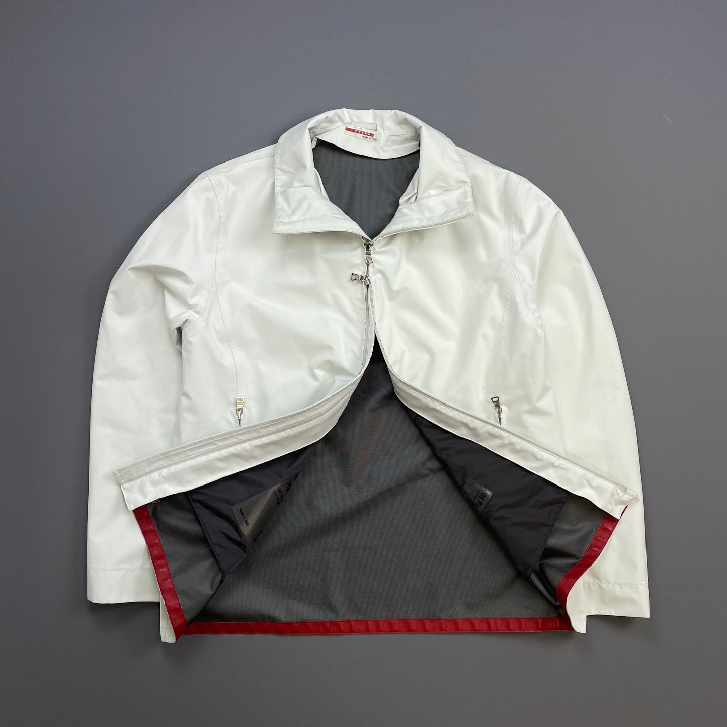 Prada Sport White 00s Goretex 3-in-1 Nylon Padded Bomber Liner & Trench Overcoat