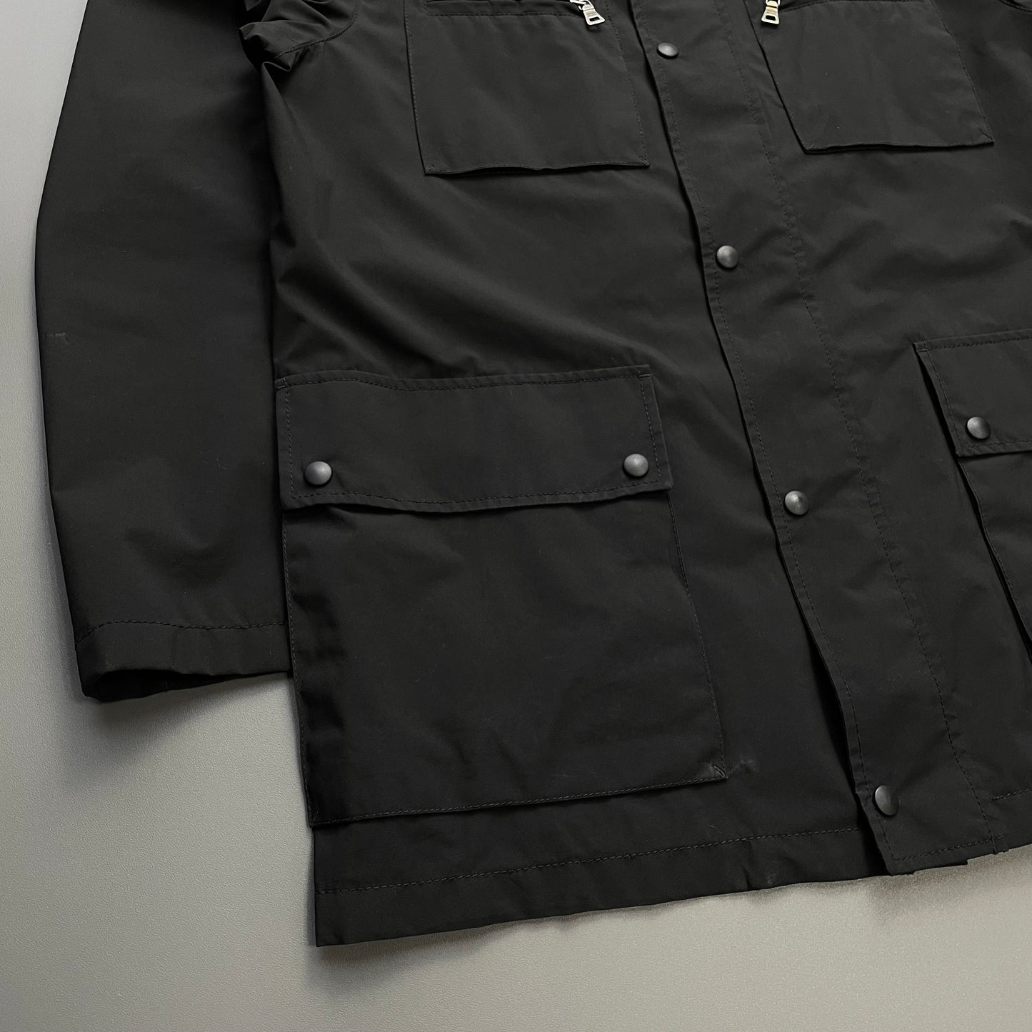 Prada Sport Black 2007 Windstopper Concealed Hood Field Jacket