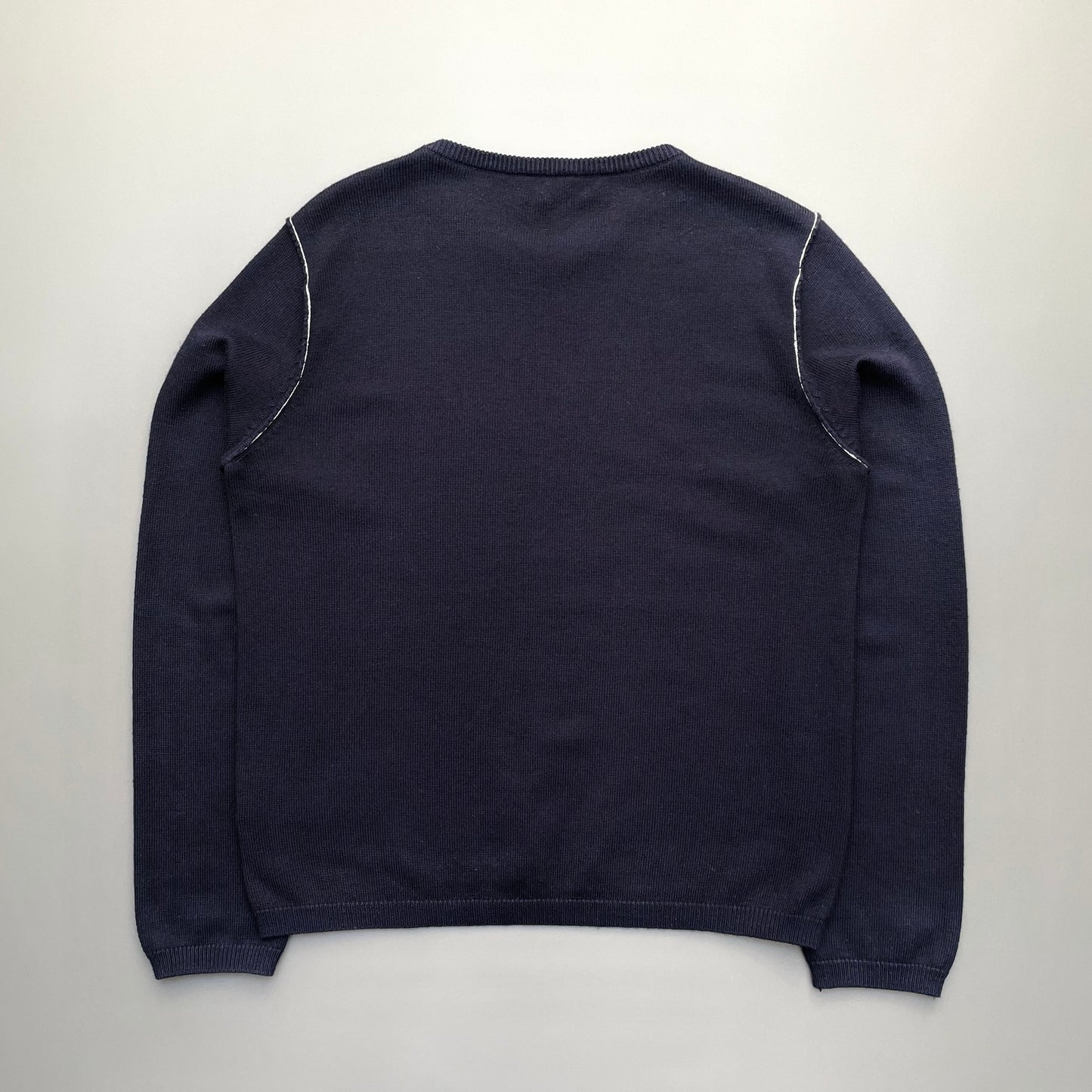Armani Jeans Navy 00s Raw Seam Knit Jumper