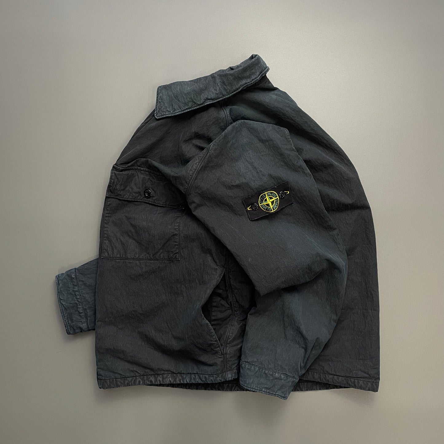 Stone Island Navy Black AW00 Cotton Lined Overshirt Jacket
