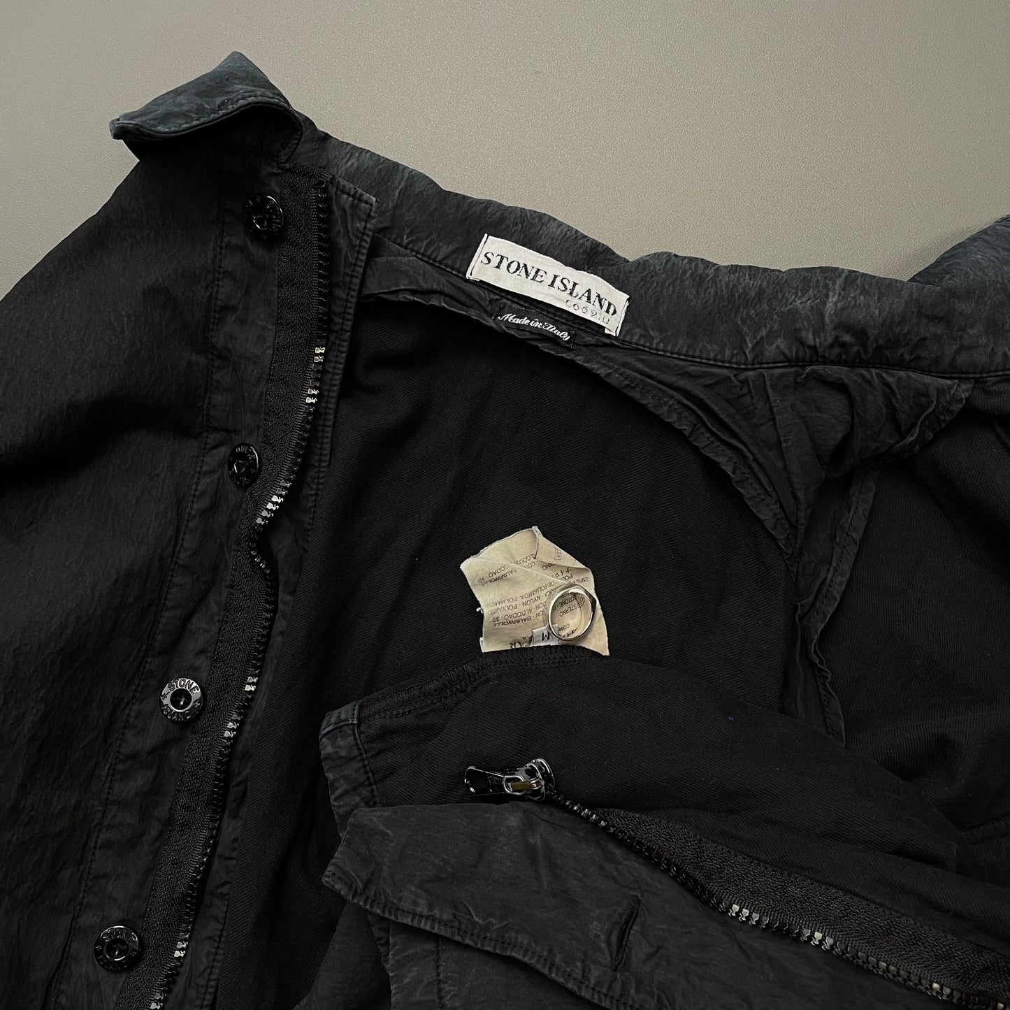 Stone Island Navy Black AW00 Cotton Lined Overshirt Jacket