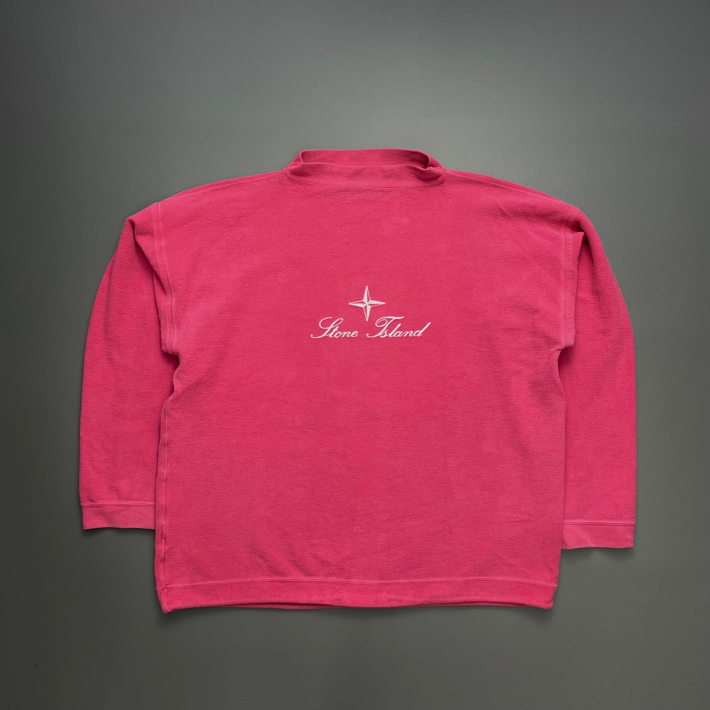 Stone Island Pink 90s Script Spellout Fleece Jumper