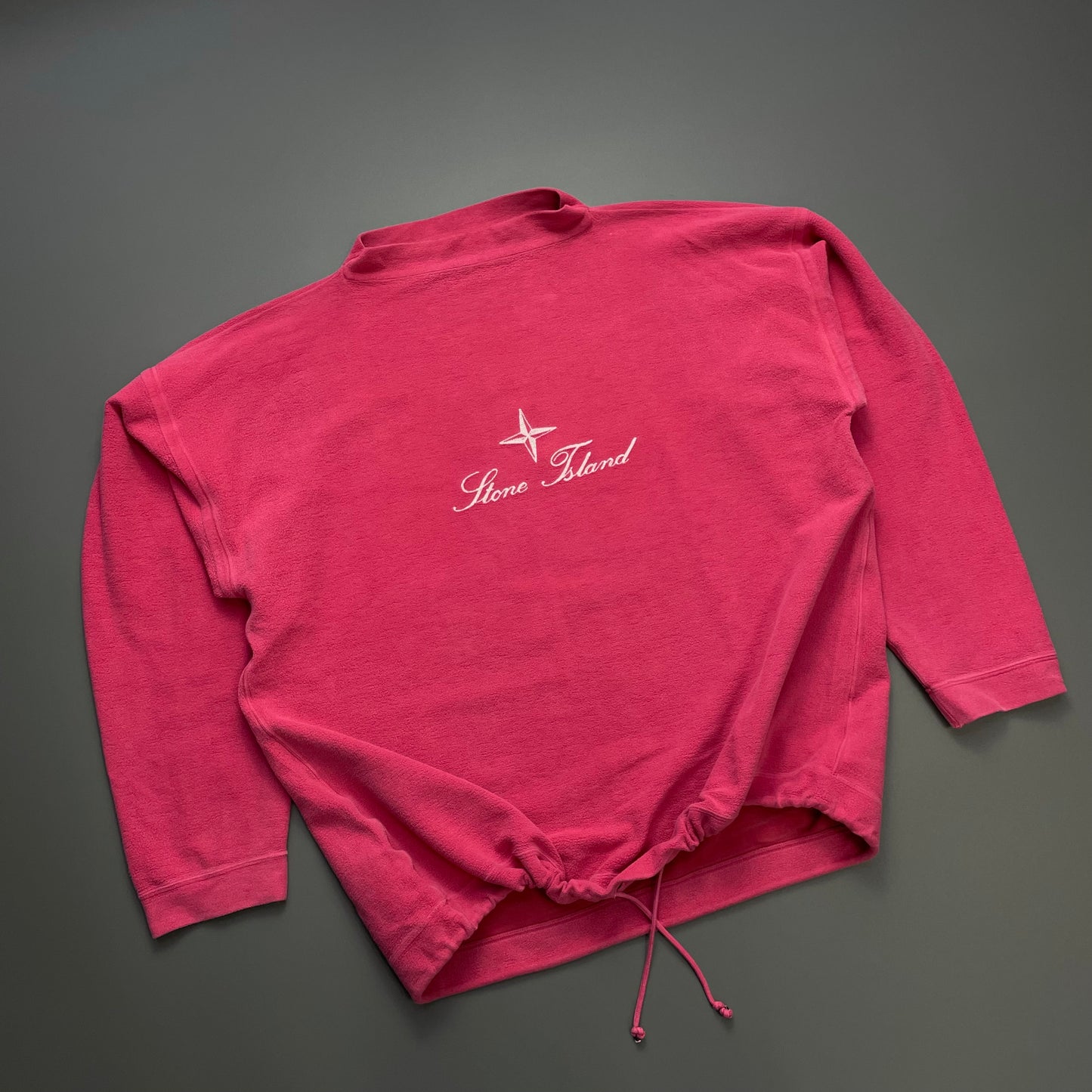 Stone Island Pink 90s Script Spellout Fleece Jumper