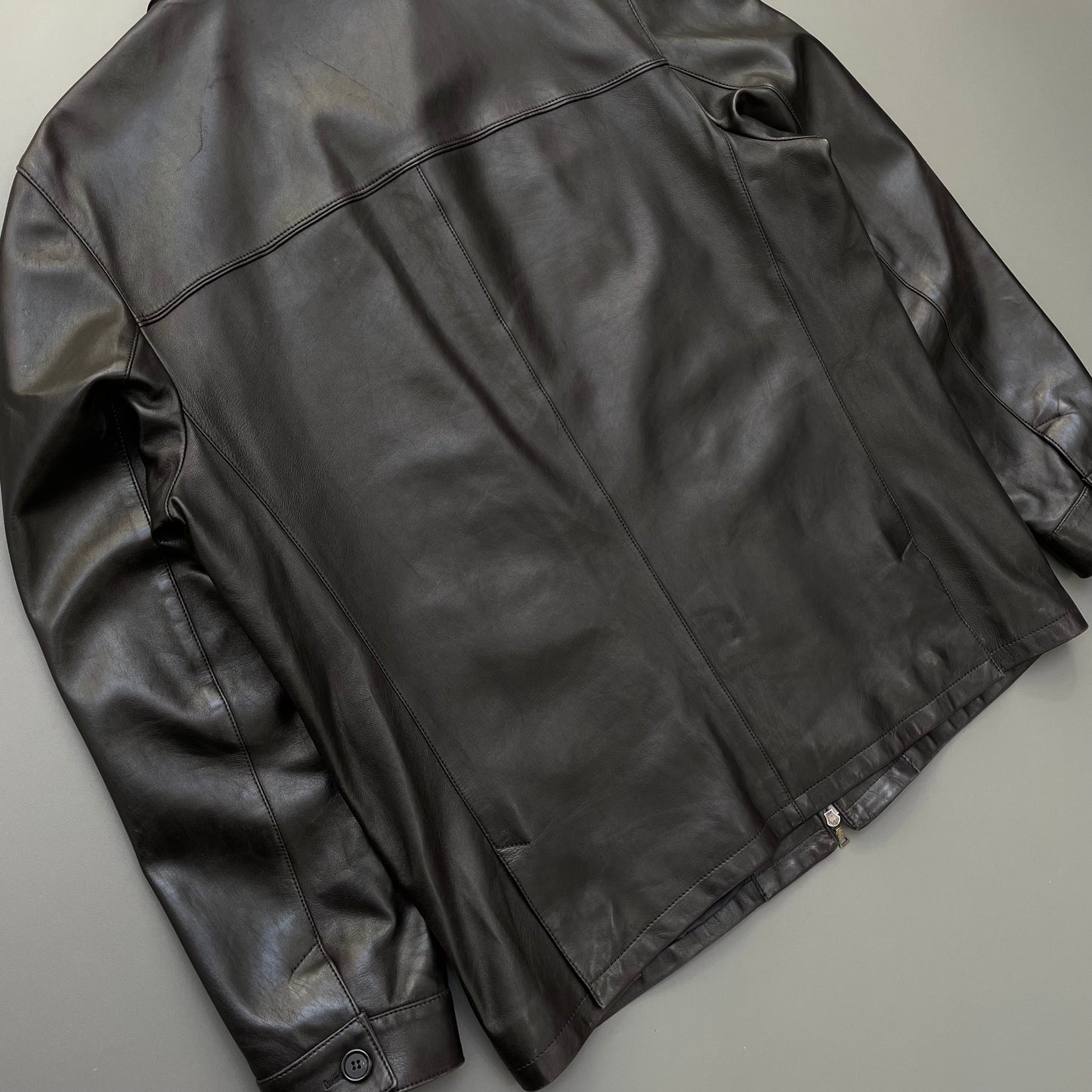 Prada Black 2008 Leather Zip-Through Jacket